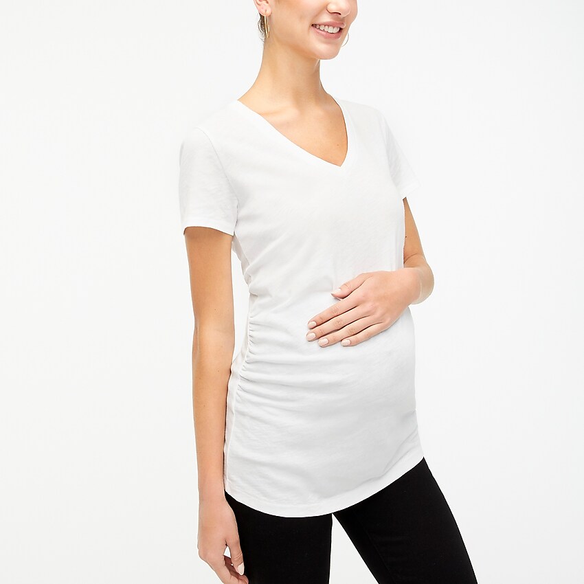 factory: v-neck maternity tee for women, right side, view zoomed