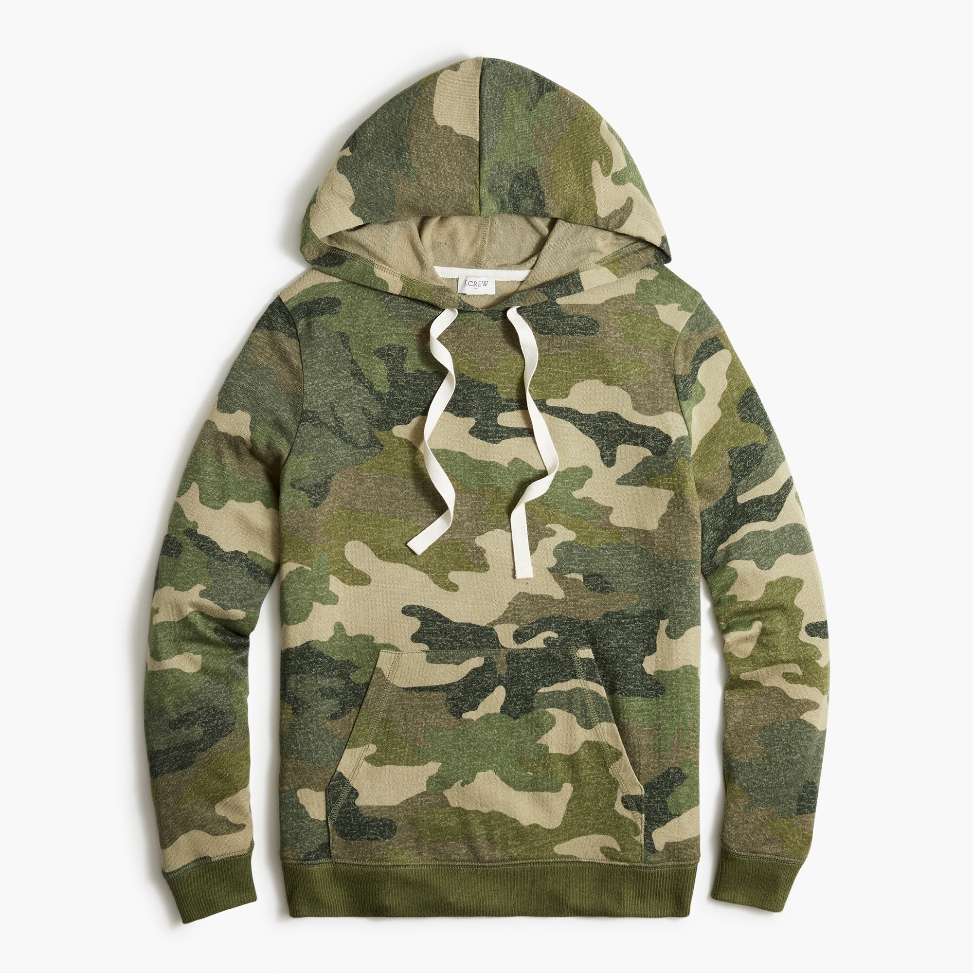 Camo hoodie in signature cozy yarn