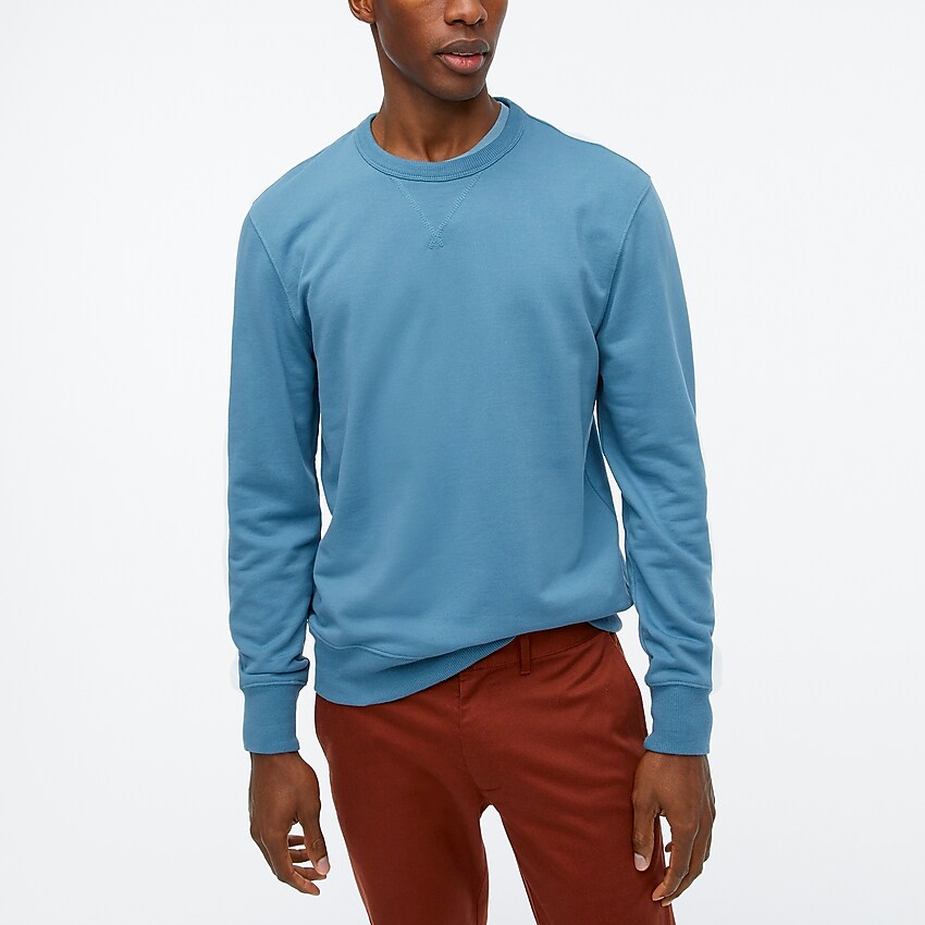 factory: cotton terry crewneck sweatshirt for men, right side, view zoomed