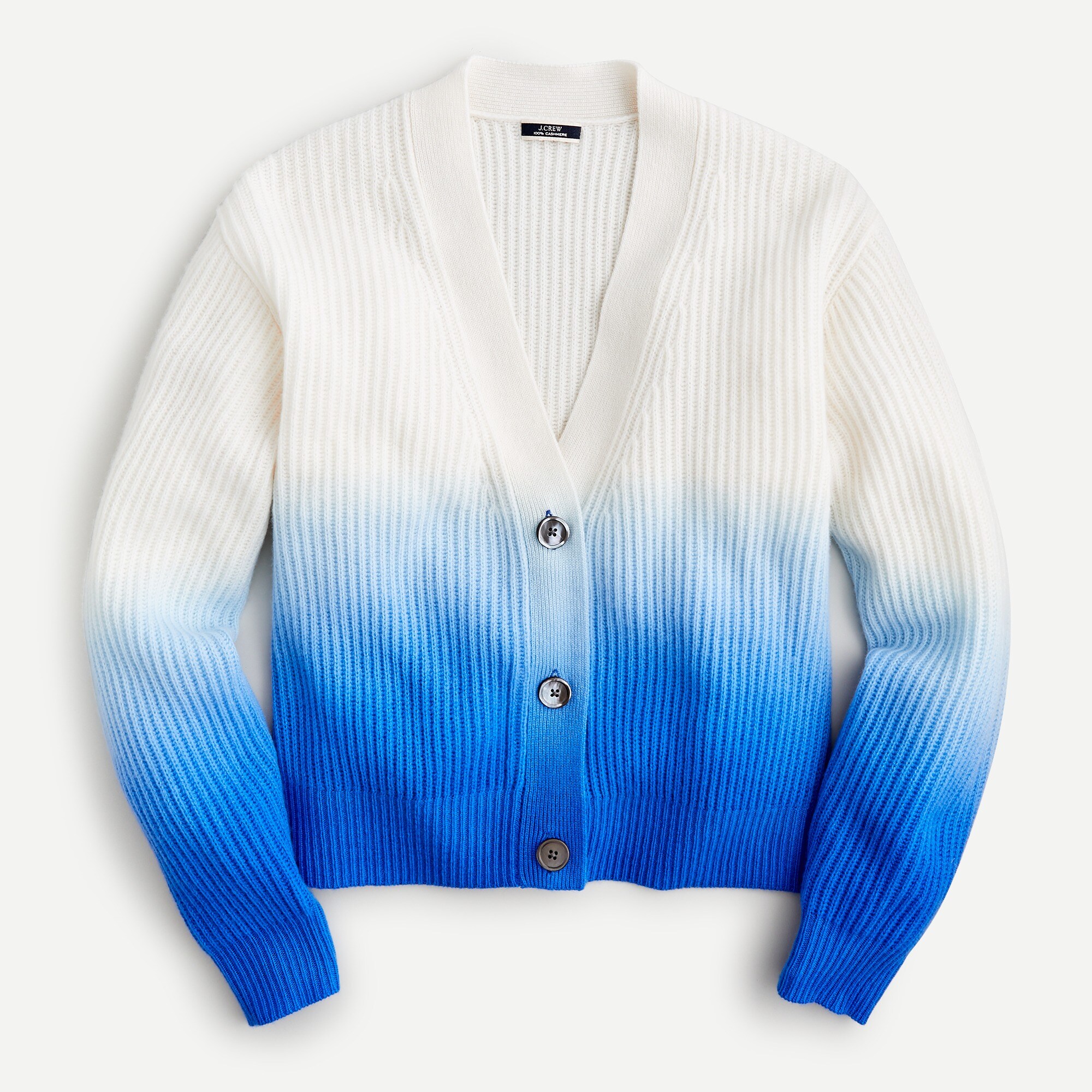 J.Crew Ribbed Cashmere Cardigan Sweater In Dip dye For Women