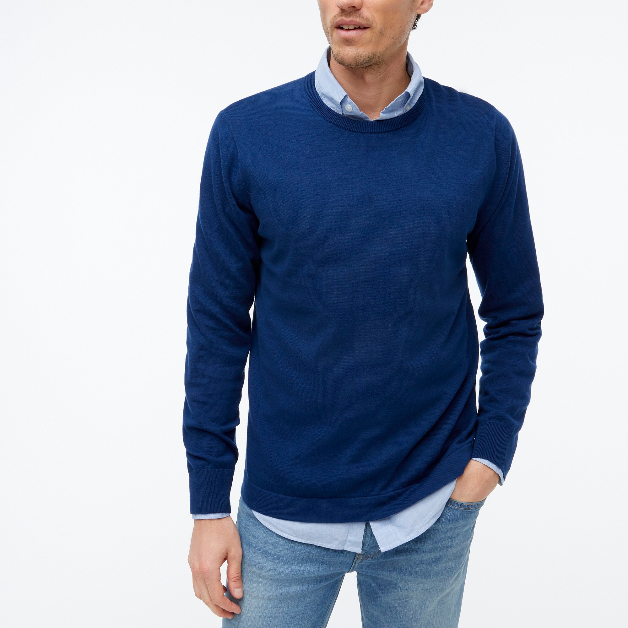 Cotton crewneck sweater-tee - image 4