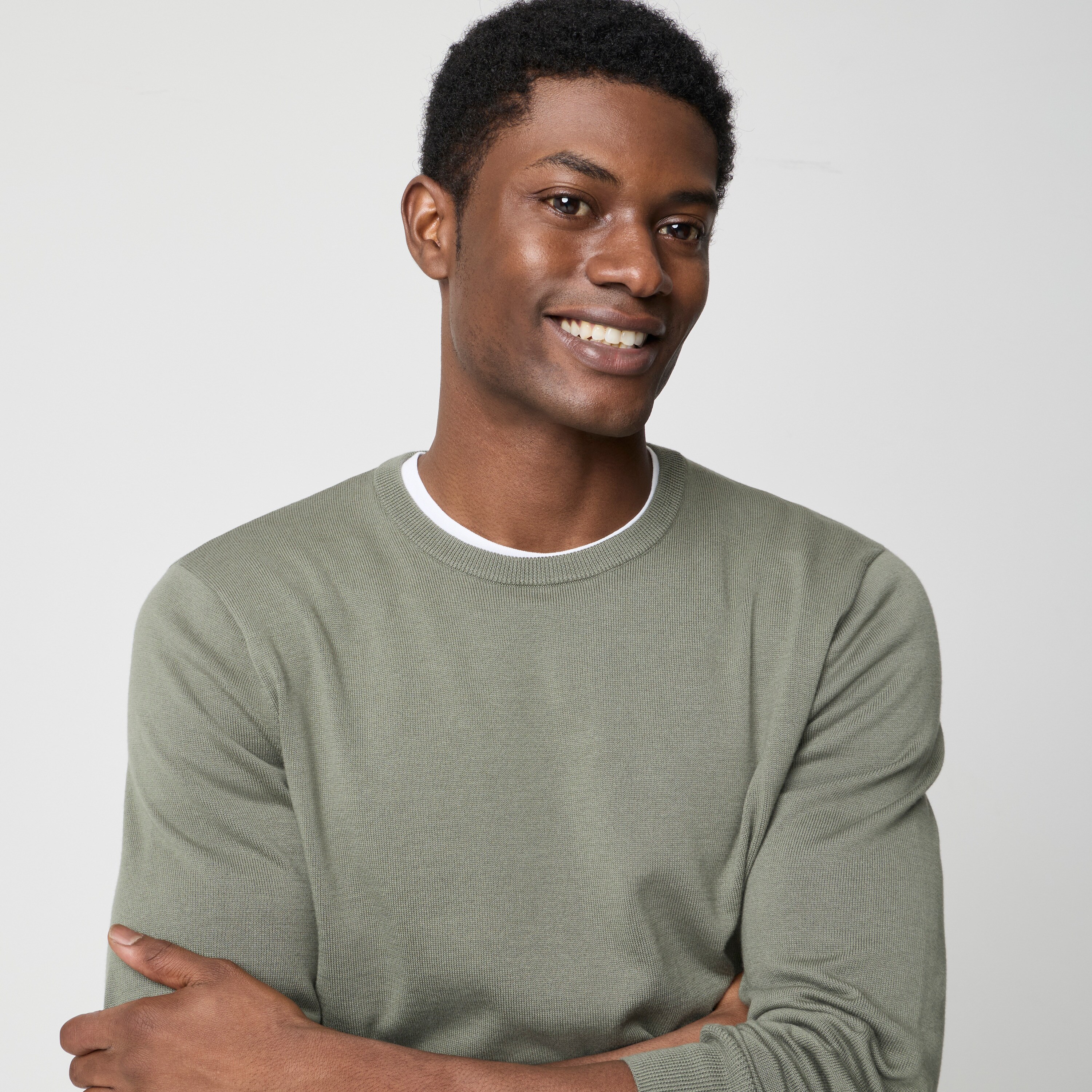 Cotton Crewneck Sweater-tee For Men | Factory