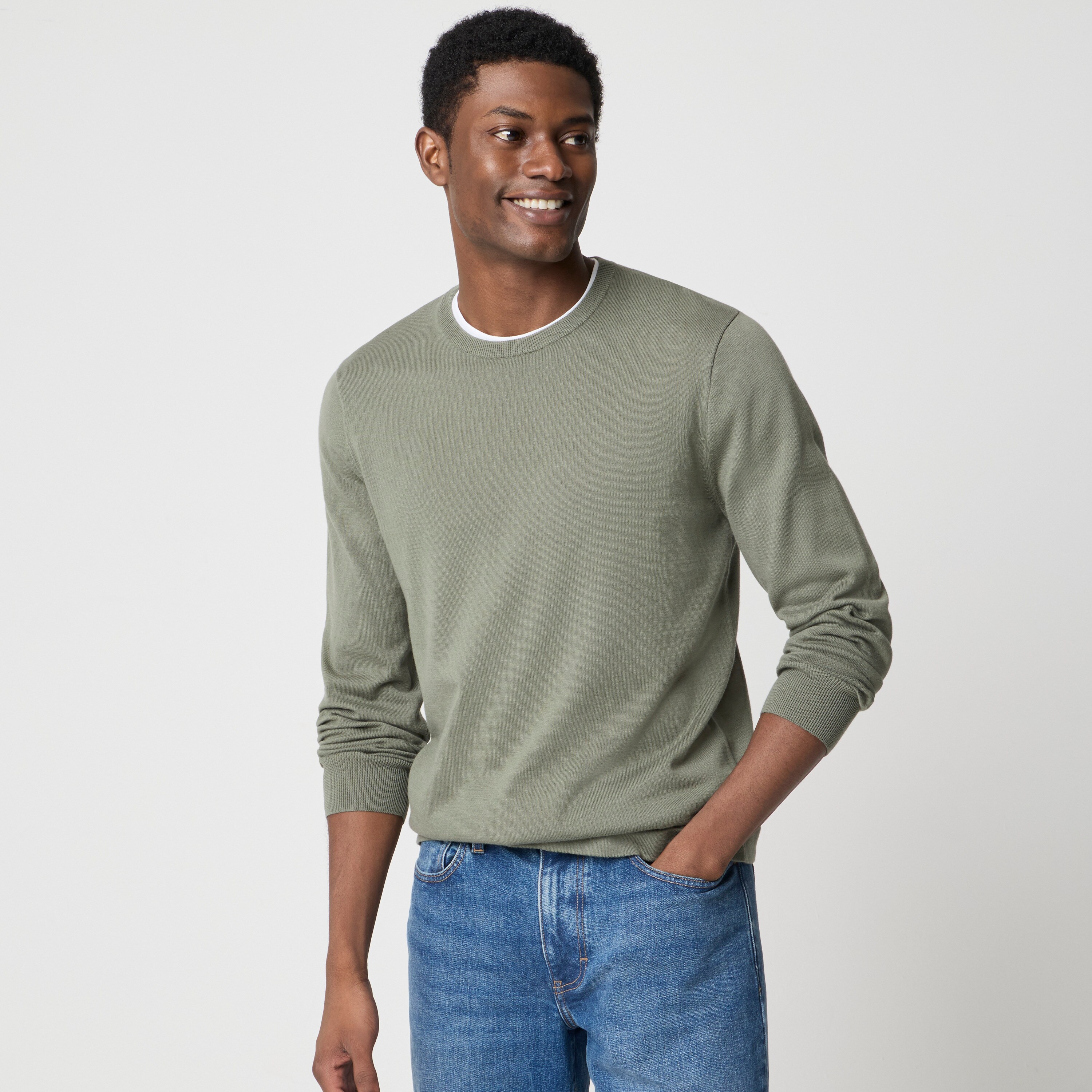 Cotton Crewneck Sweater-tee For Men | Factory
