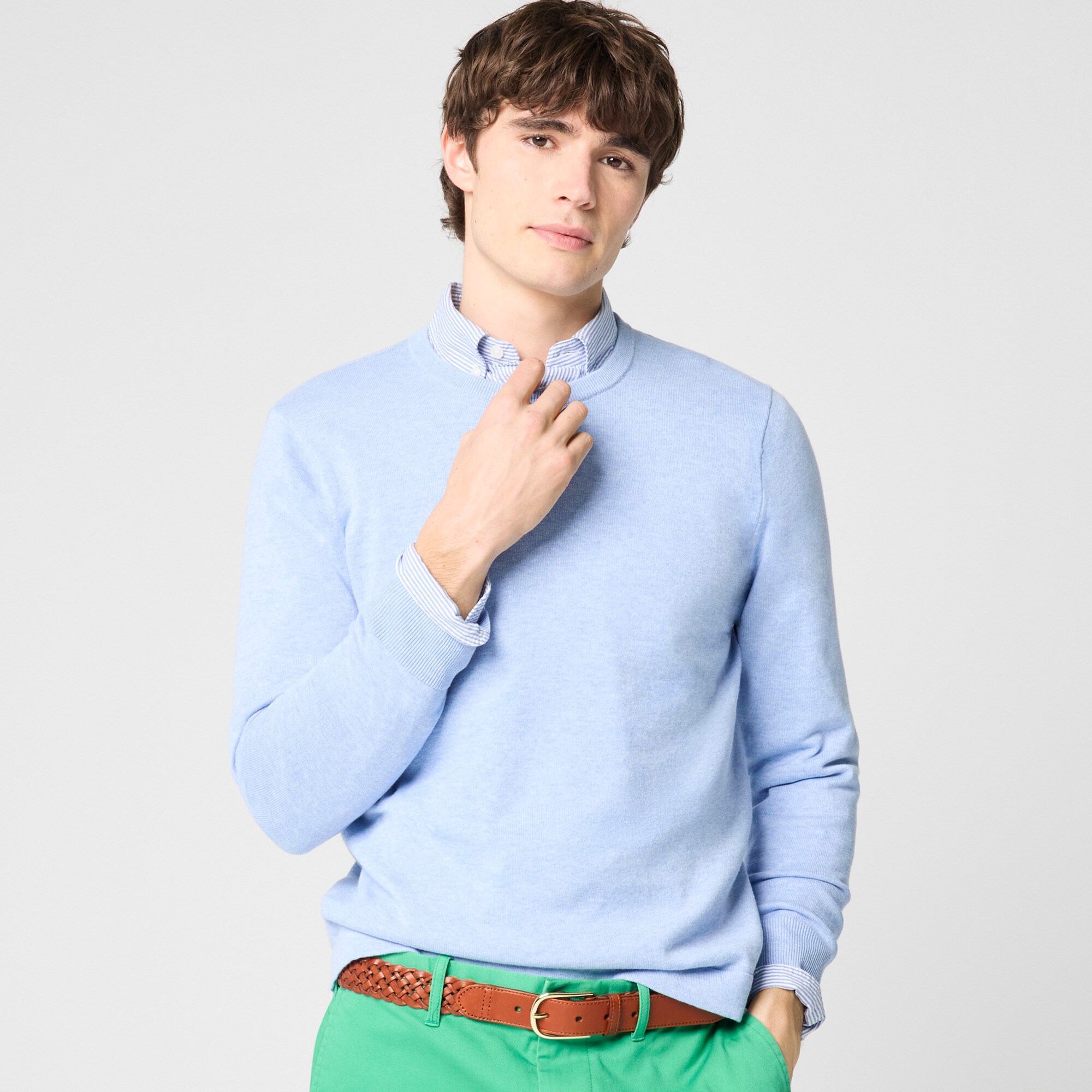 Cotton Crewneck Sweater-tee For Men | Factory