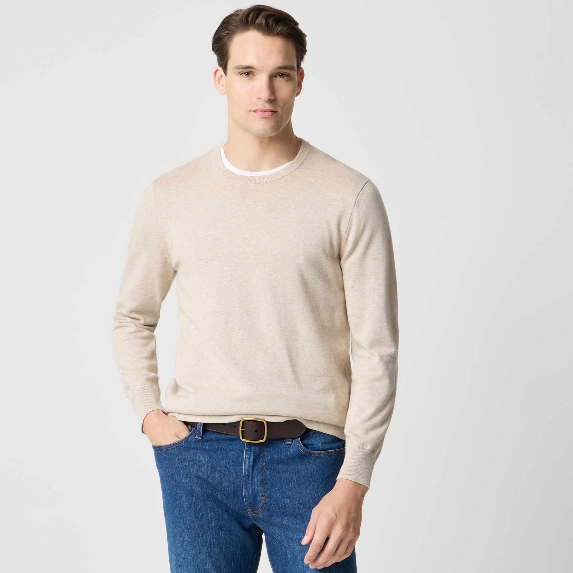 Cotton Crewneck Sweater-tee For Men | Factory
