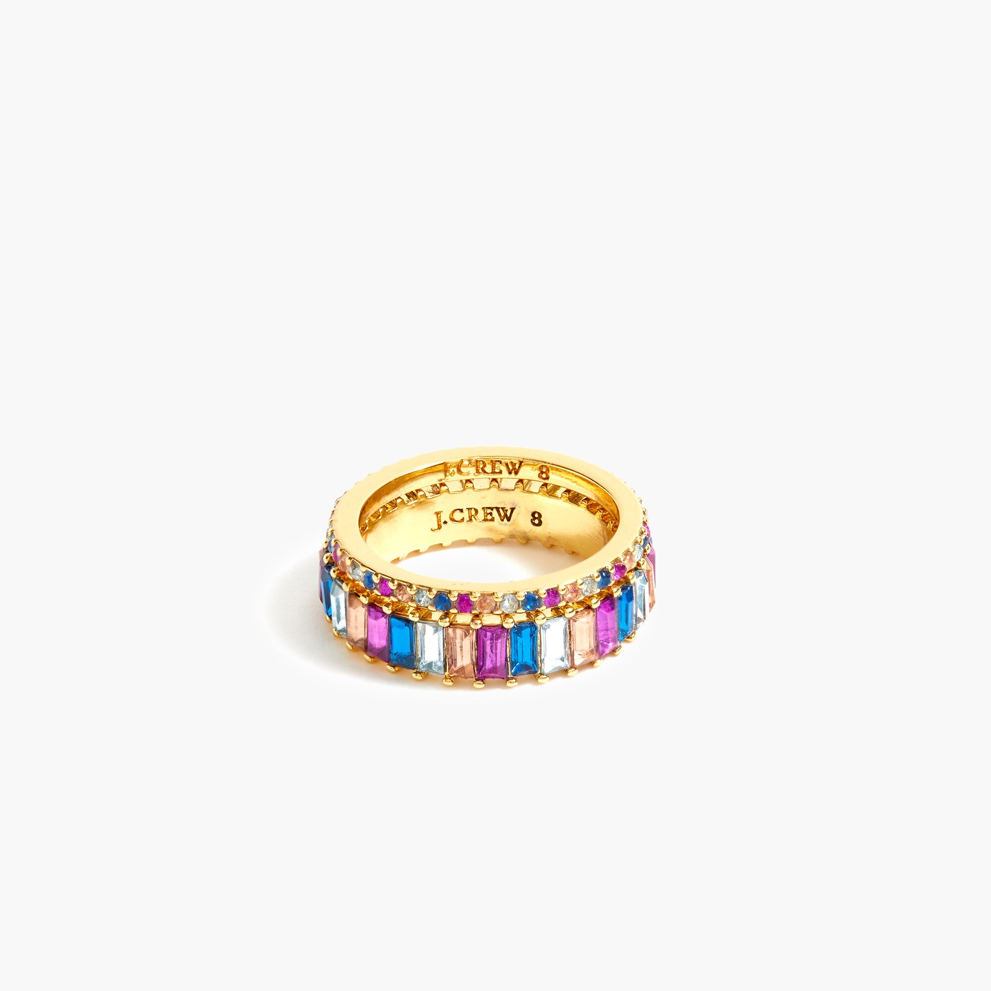 Mixed crystal rings set-of-two