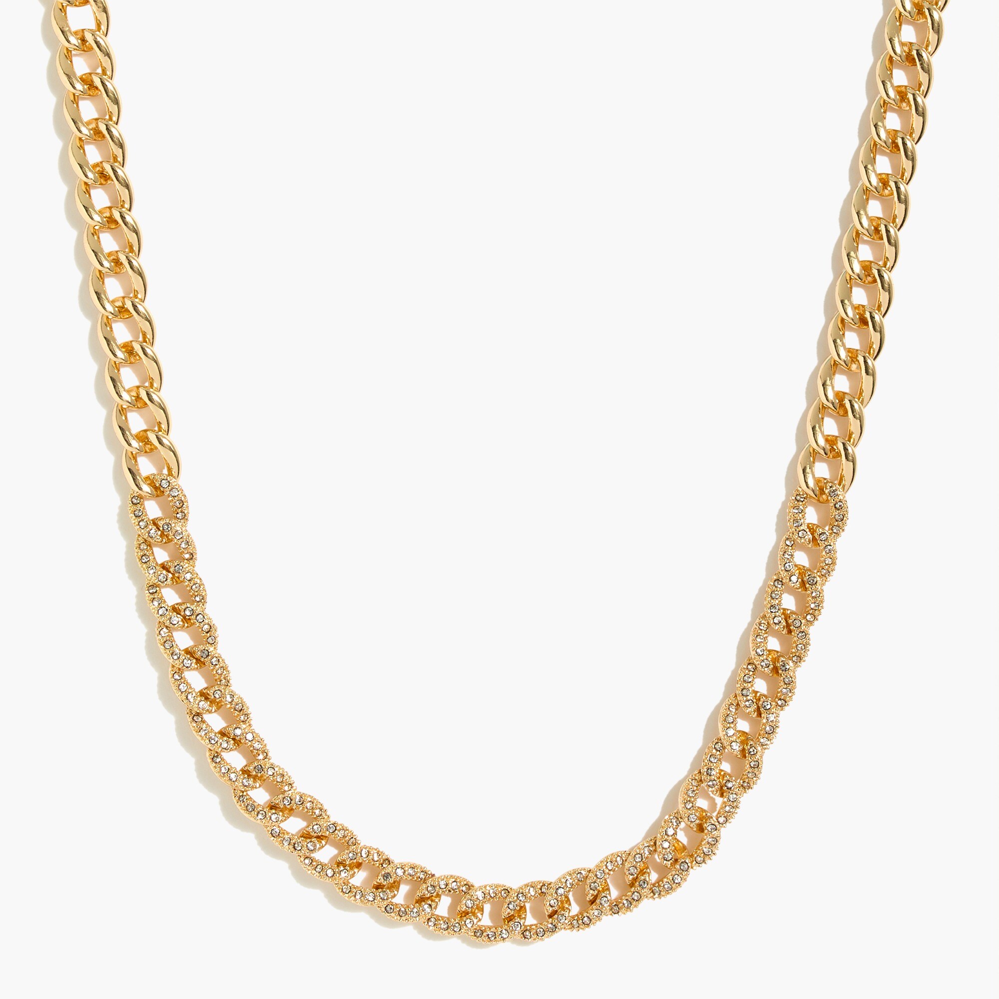 Pavé crystal curb chain necklace