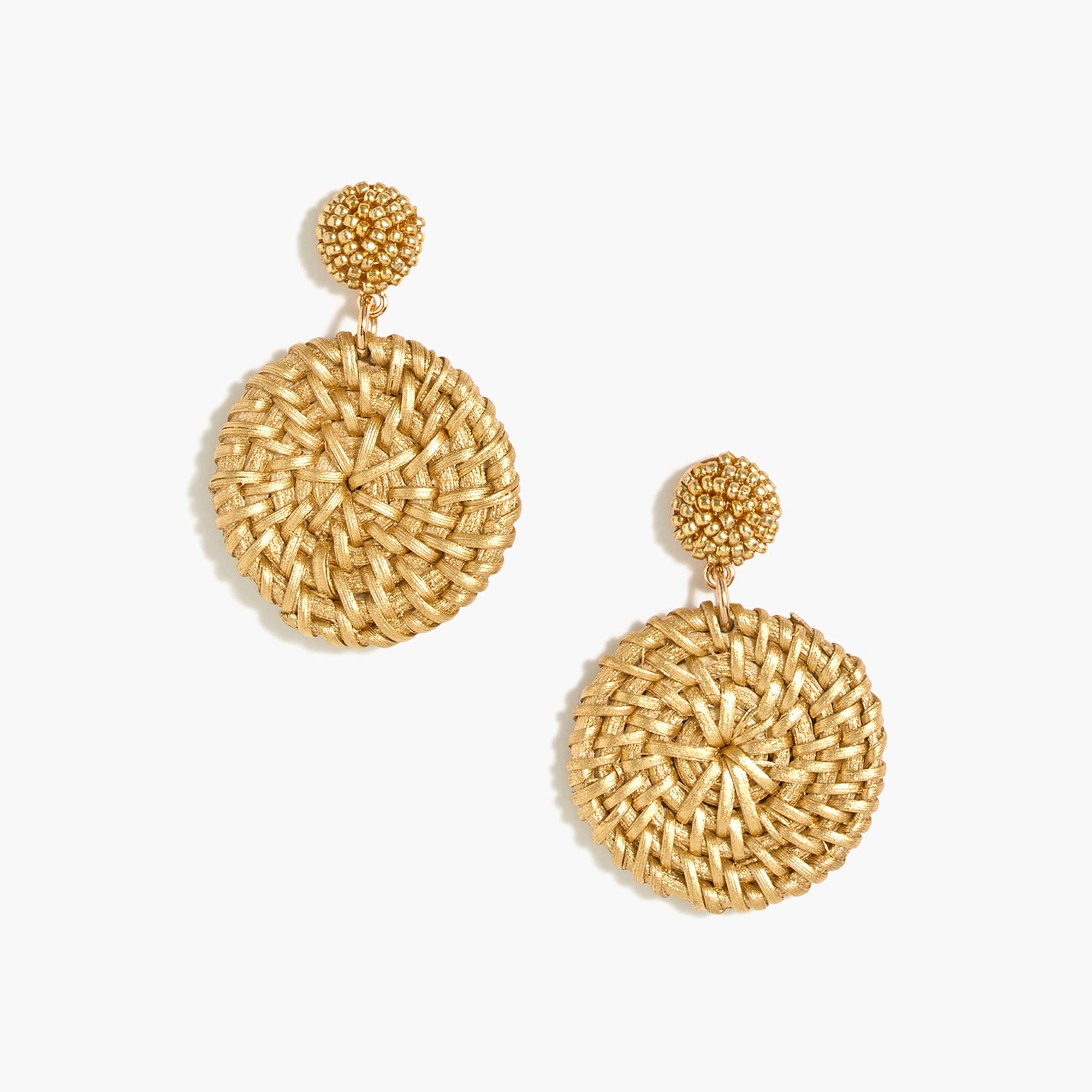 Bead and rattan statement earrings