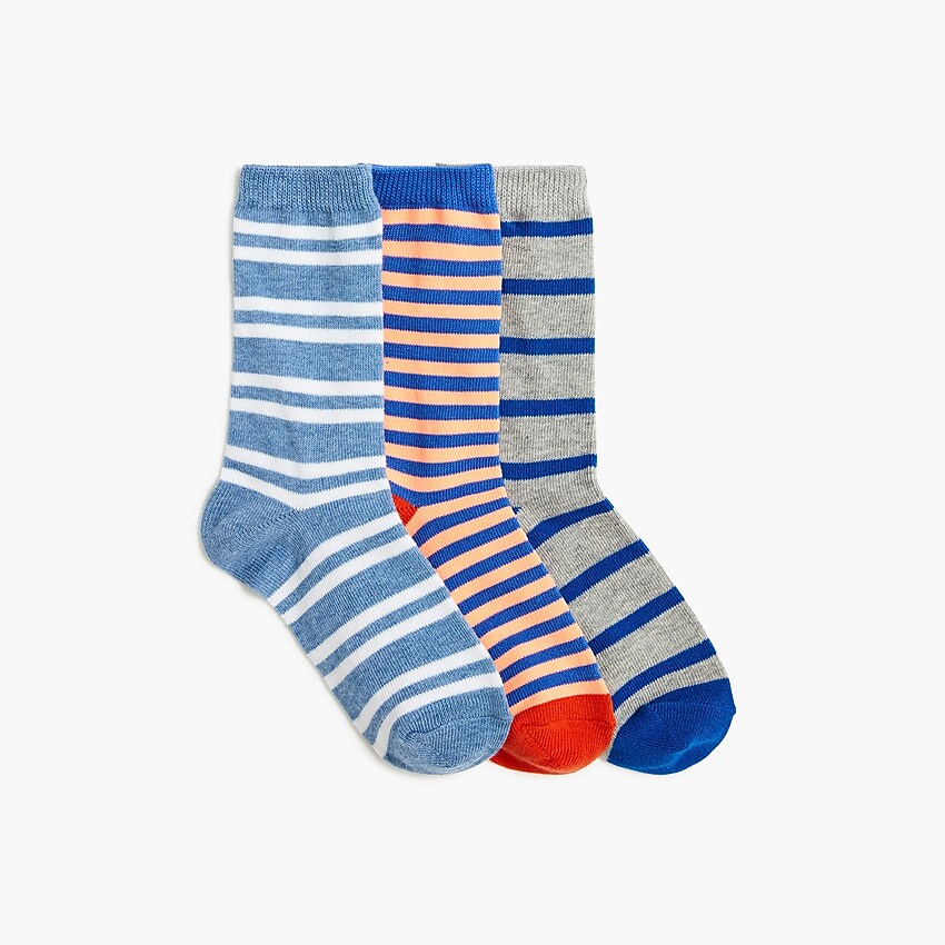 factory: kids' striped trouser socks for boys, right side, view zoomed
