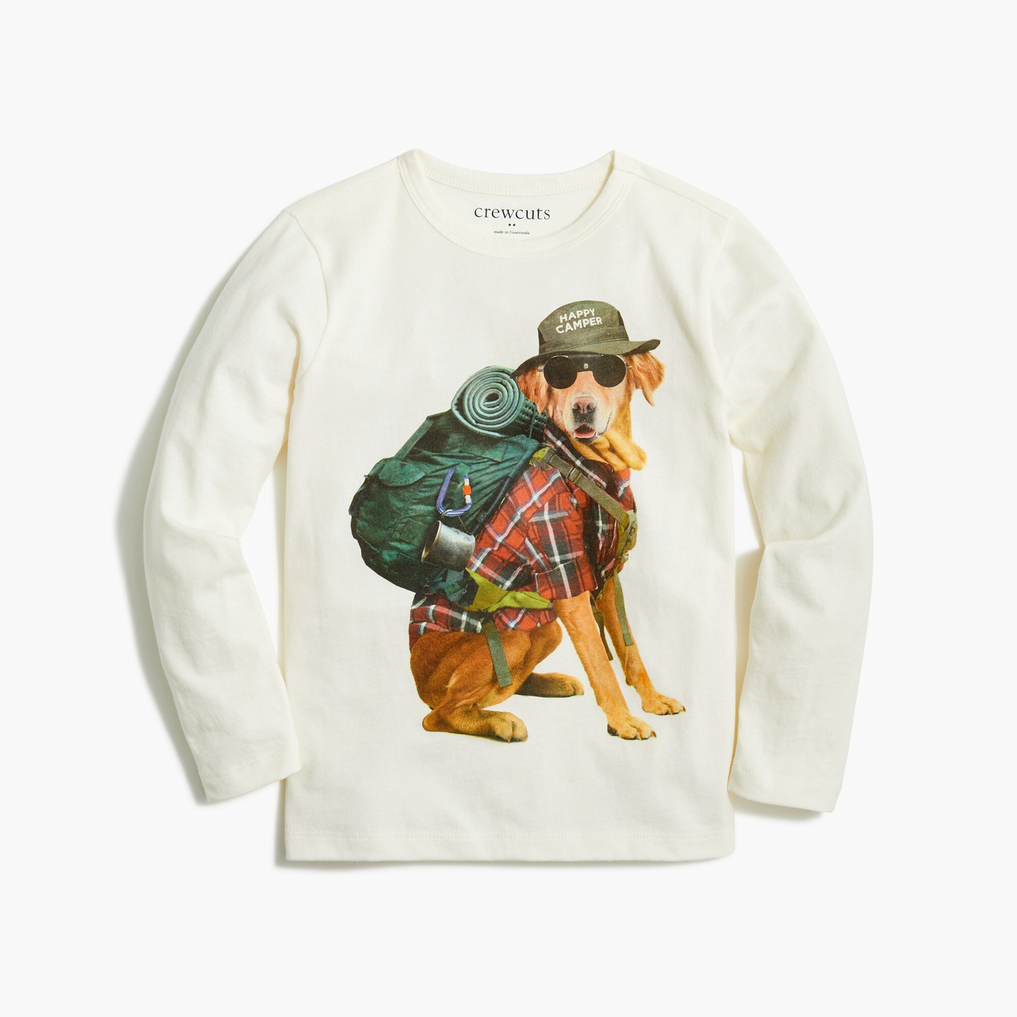 boys' long-sleeve camping dog graphic tee for boys