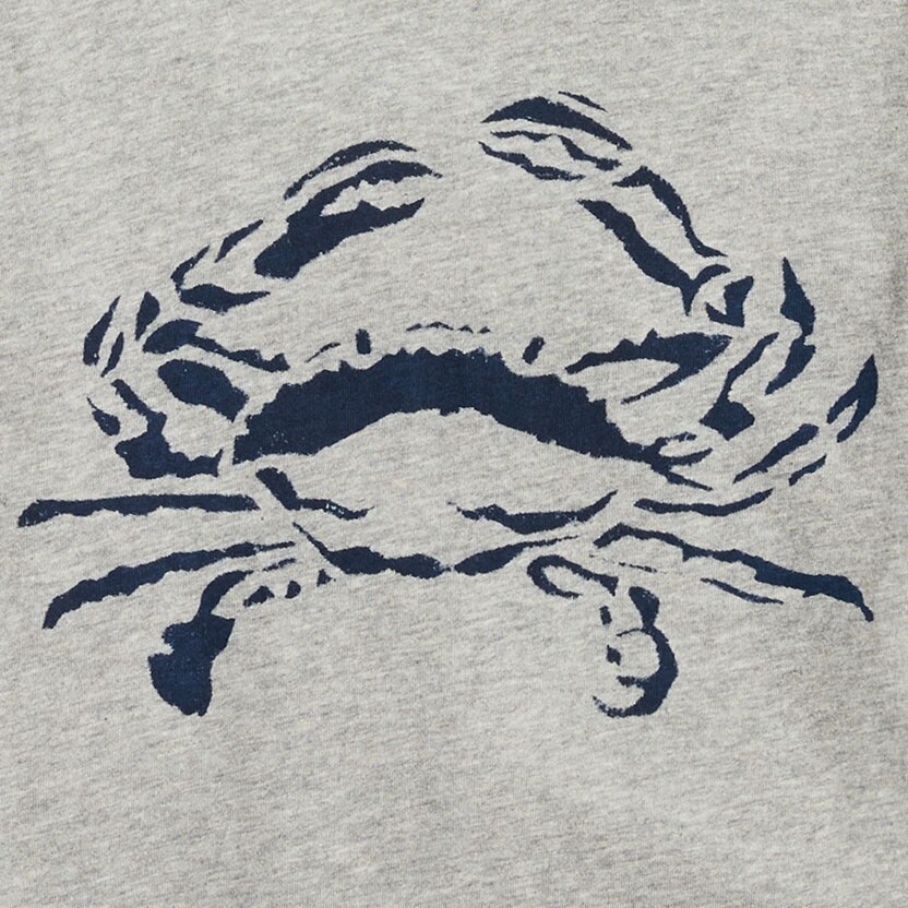 Boys' long-sleeve crab graphic tee HTHR GREY factory: boys' long-sleeve crab graphic tee for boys