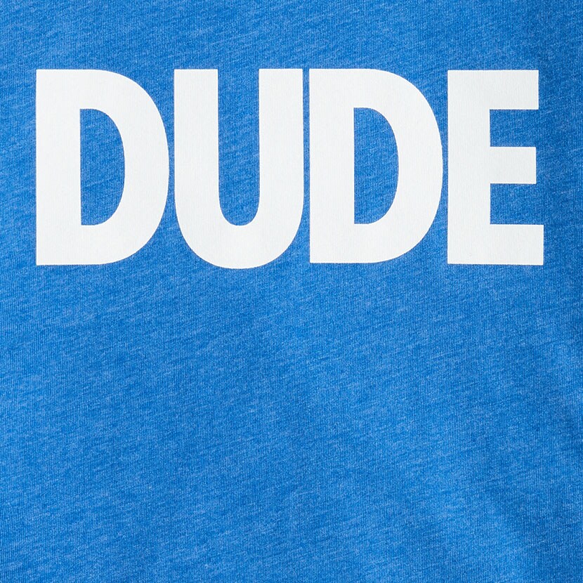 Boys' long-sleeve "dude" graphic tee HTHR BRIGHT BALTIC boys' long-sleeve "dude" graphic tee for boys