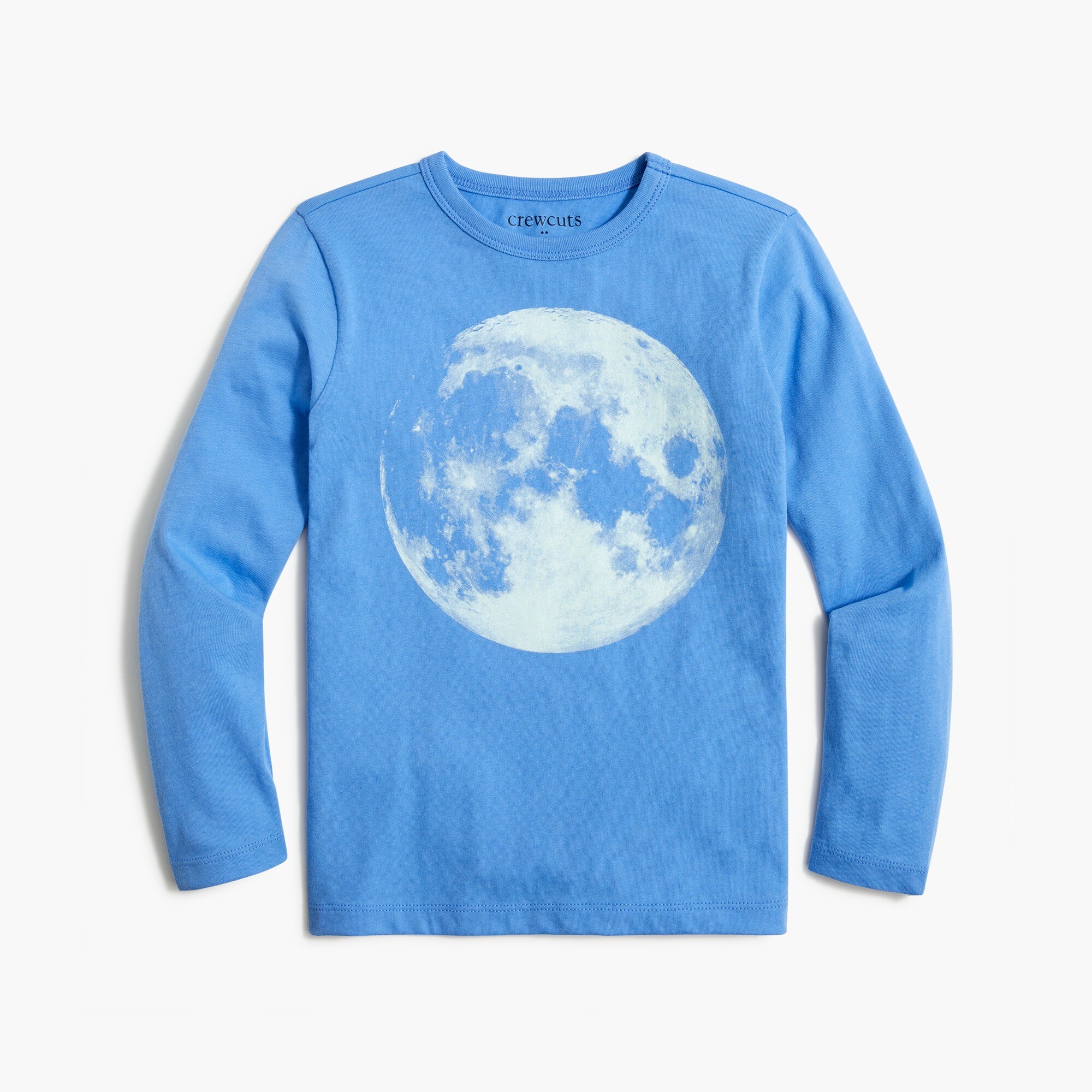 Boys' long-sleeve glow-in-the-dark moon graphic tee