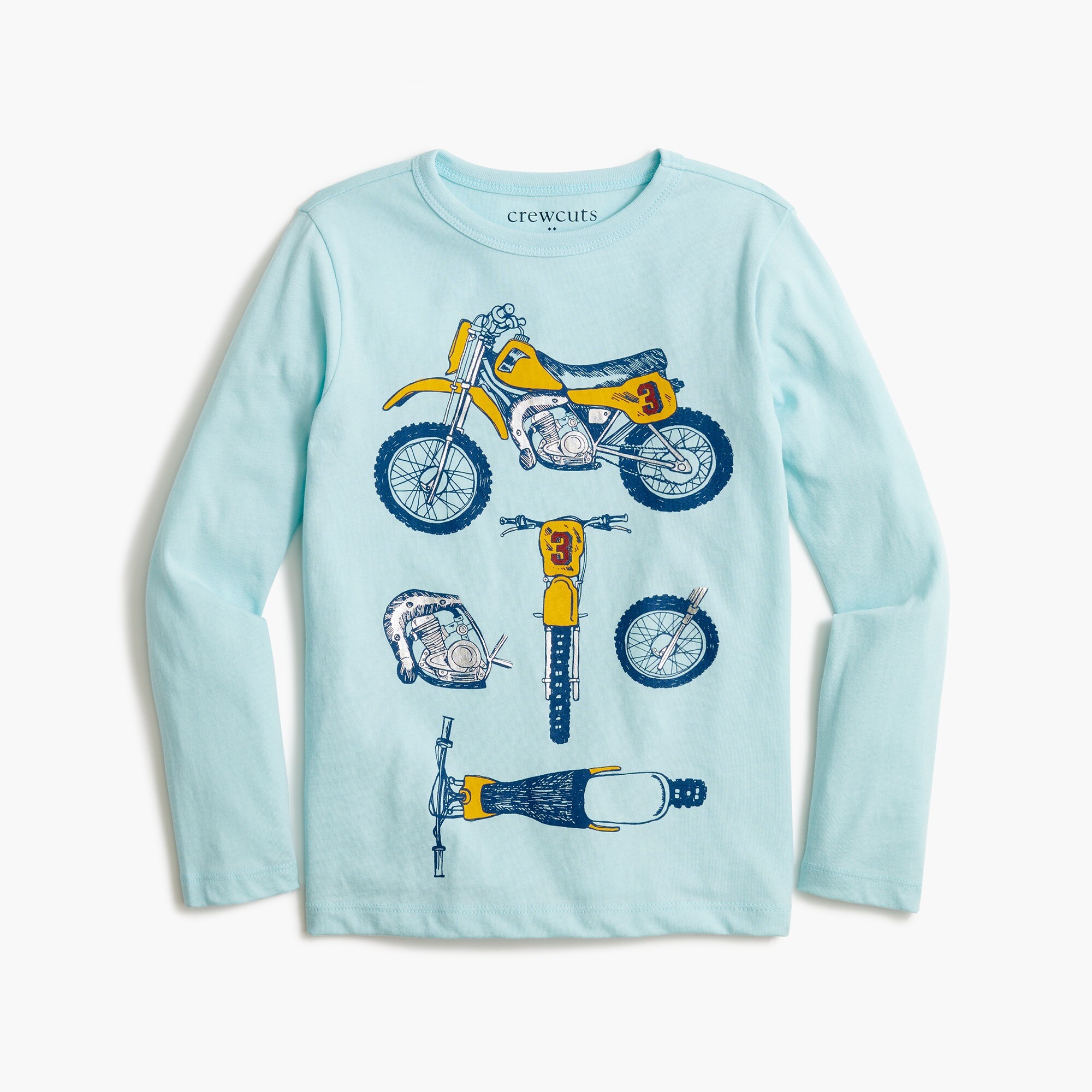 Boys' long-sleeve motorcycle graphic tee