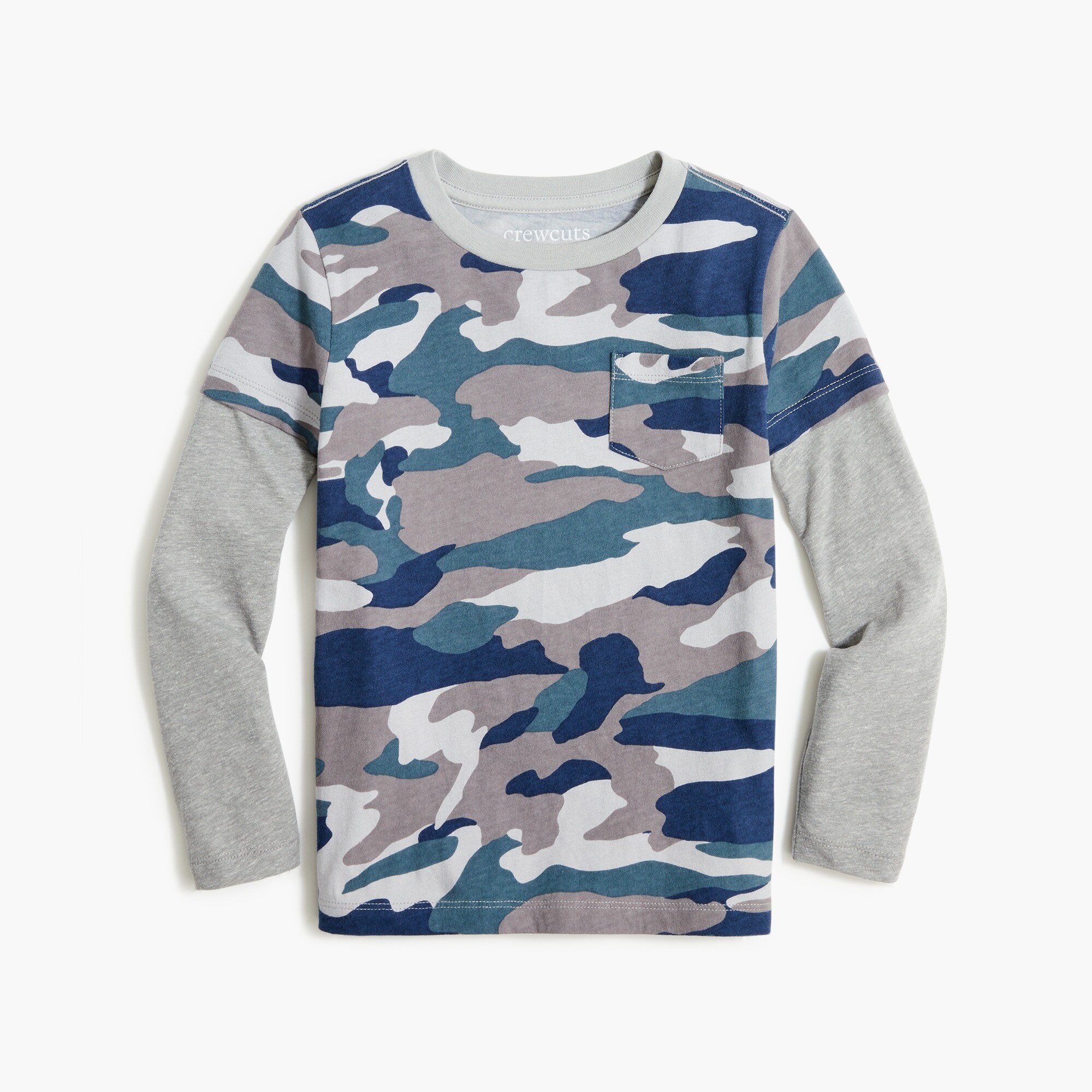 Boys' long-sleeve camo tee