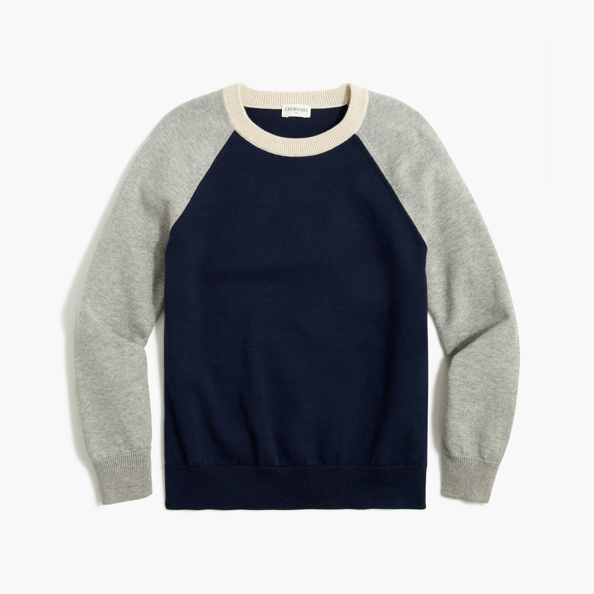 boys' raglan baseball crewneck sweater for boys