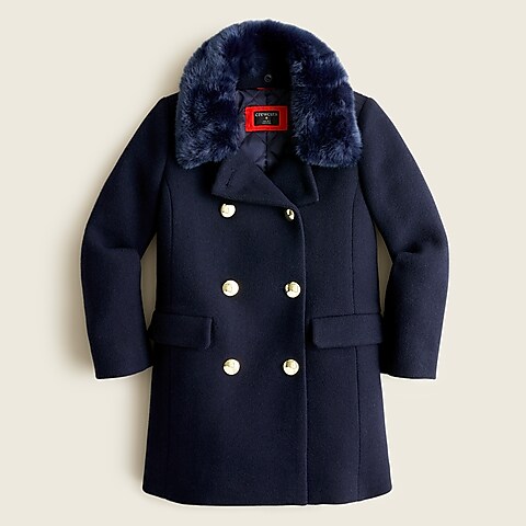 girls Girls' double-breasted wool coat