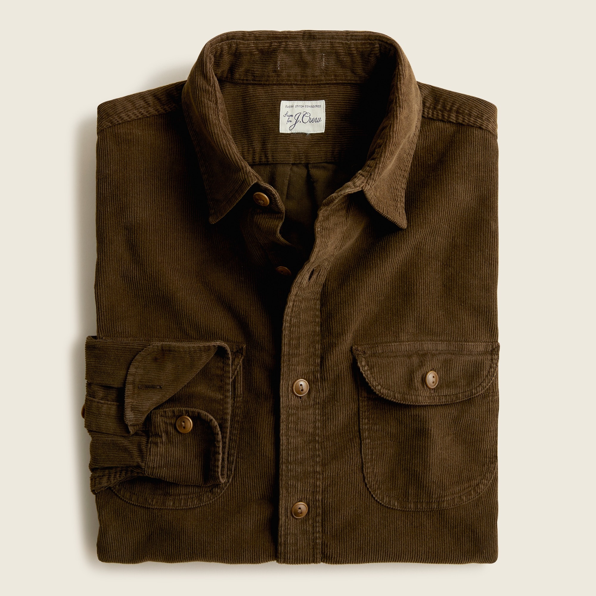 J.Crew: Garment-dyed Corduroy Workshirt For Men