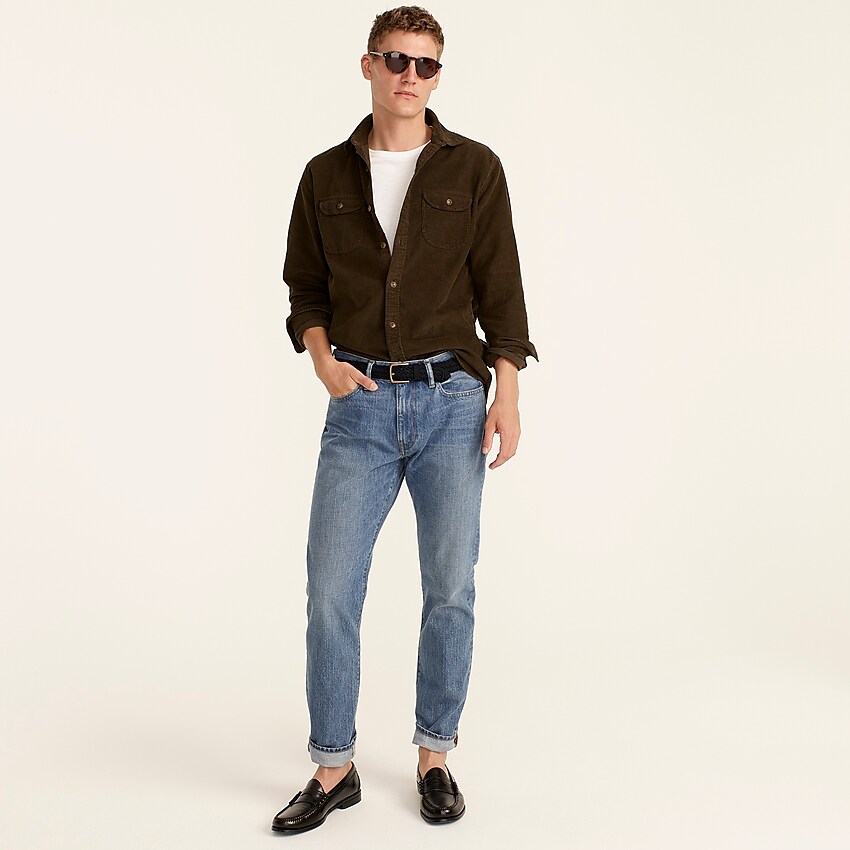 j.crew: garment-dyed corduroy workshirt for men, right side, view zoomed