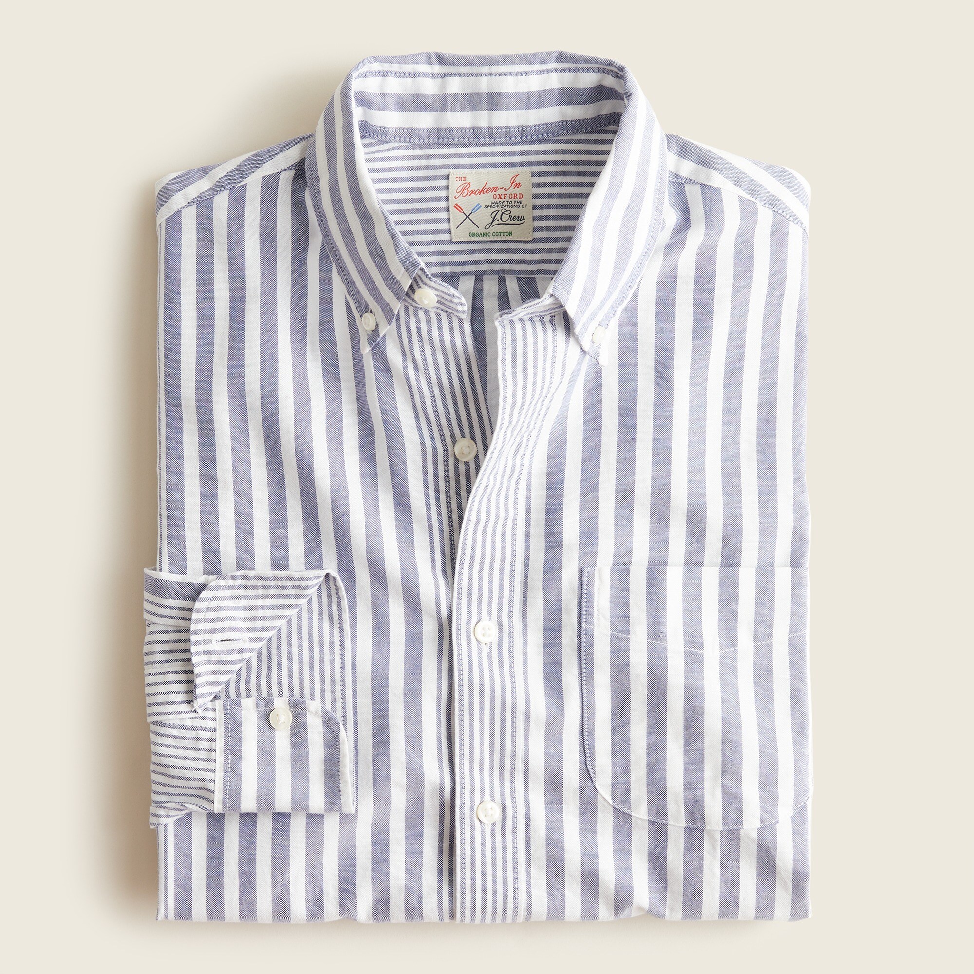 Jcrew Broken-in organic cotton oxford shirt in stripe