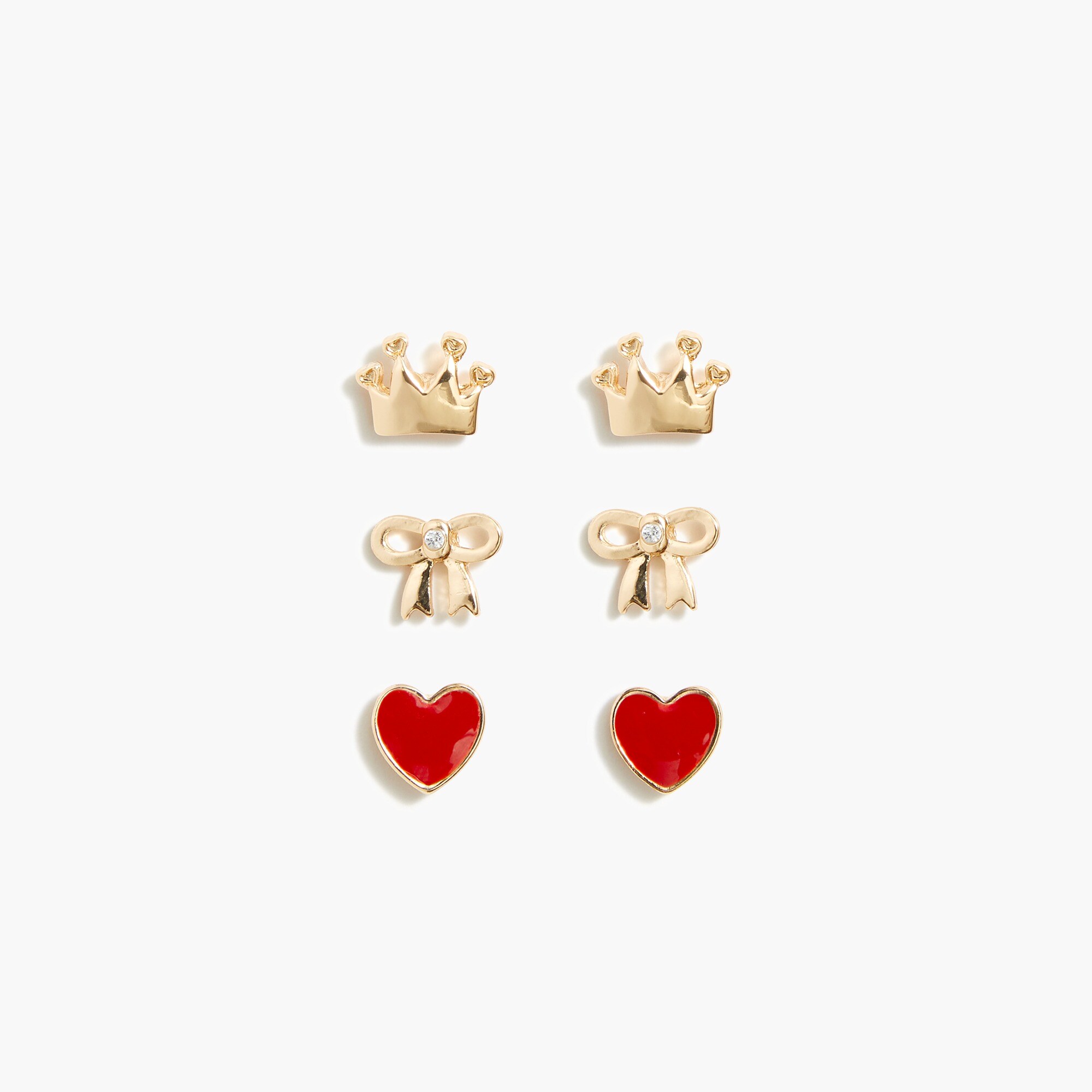 girls' bows and hearts earrings for girls