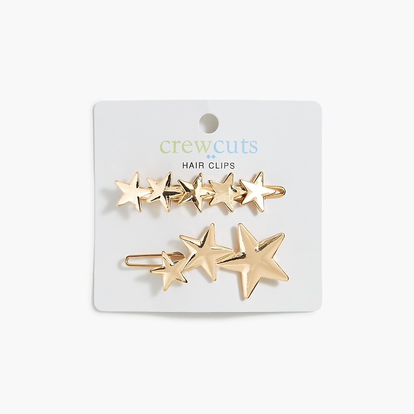 factory: girls' stars hair clips for girls, right side, view zoomed