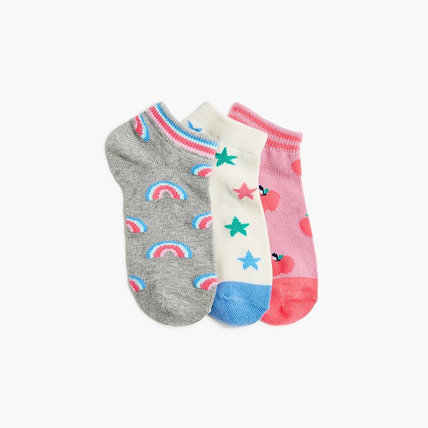 Factory Girls Apples And Rainbows Ankle Socks Three Pack For Girls 
