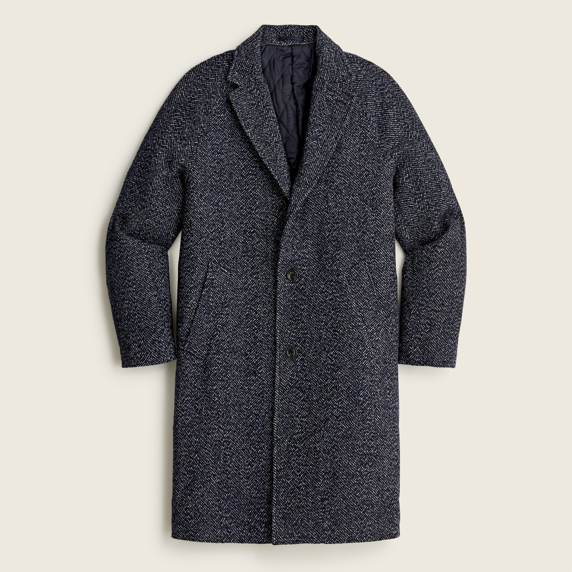 Ludlow topcoat in wool-blend herringbone