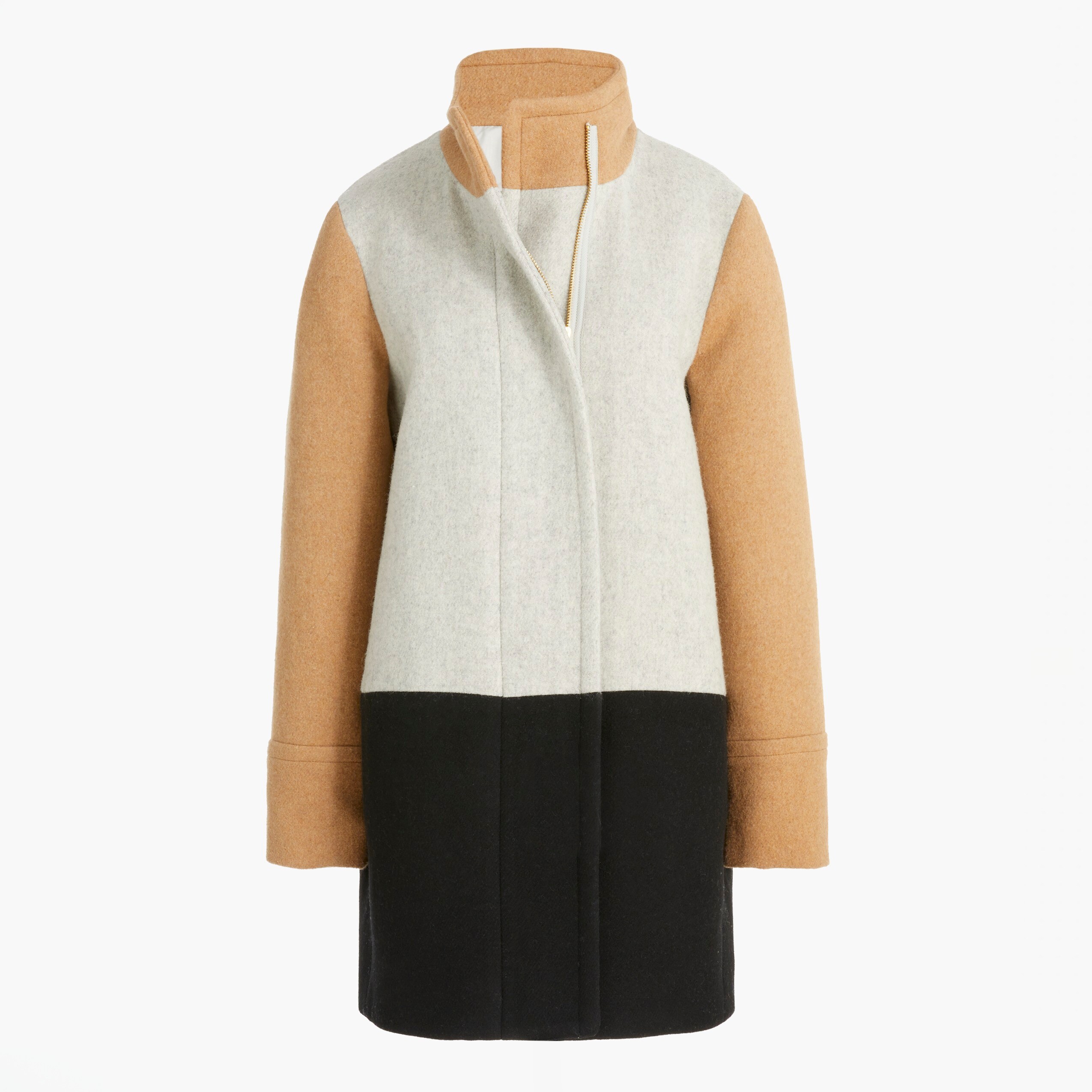 colorblock city coat for women