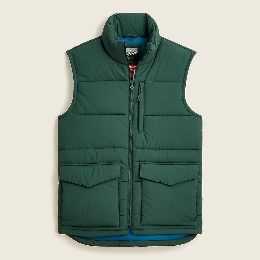 j.crew: eco nordic puffer vest with primaloft® for men, right side, view zoomed