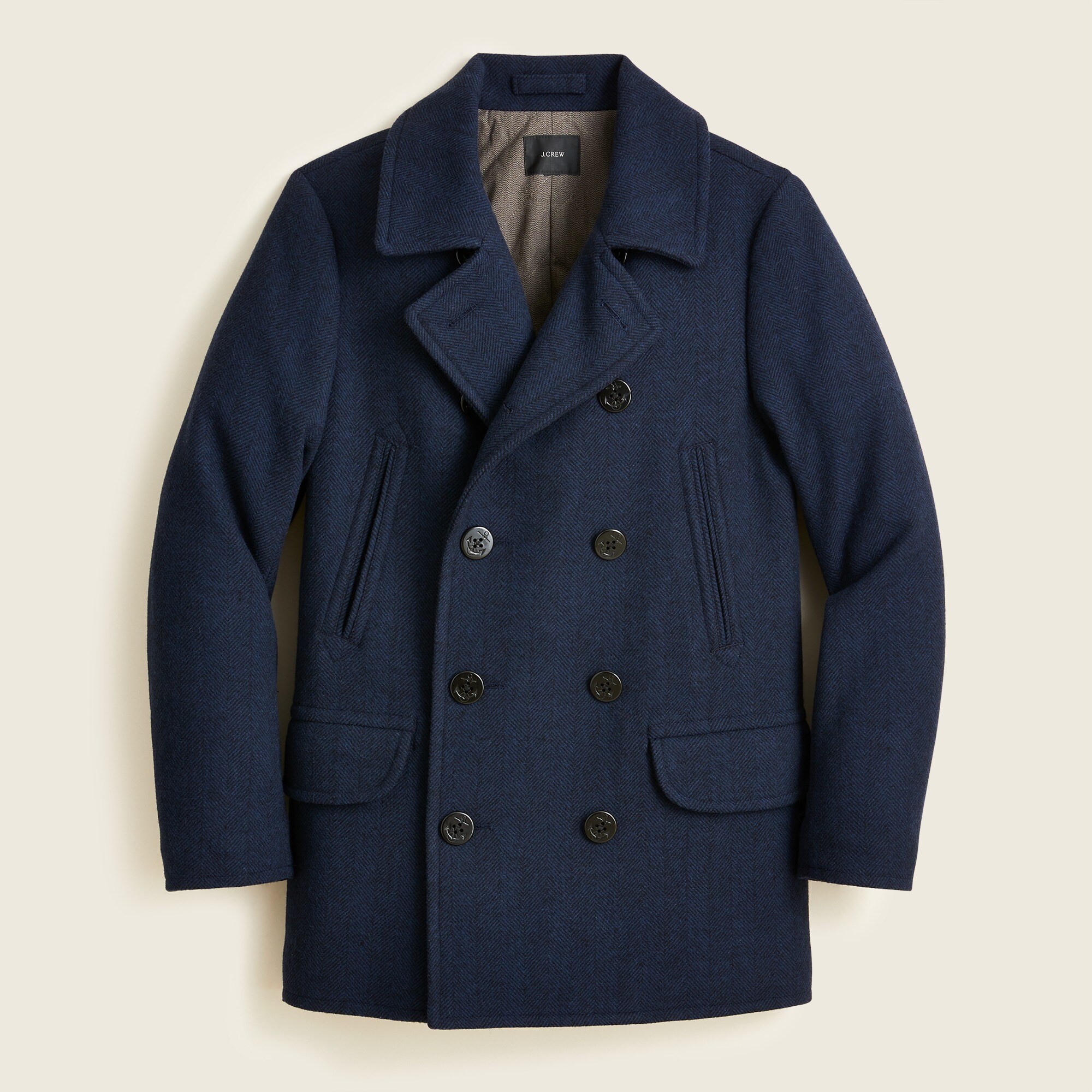Dock peacoat in herringbone