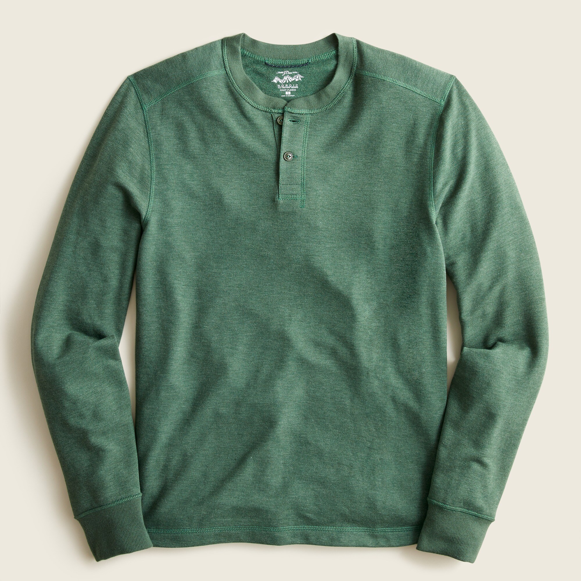 Nordic Camp Fleece Henley For Men | J.Crew
