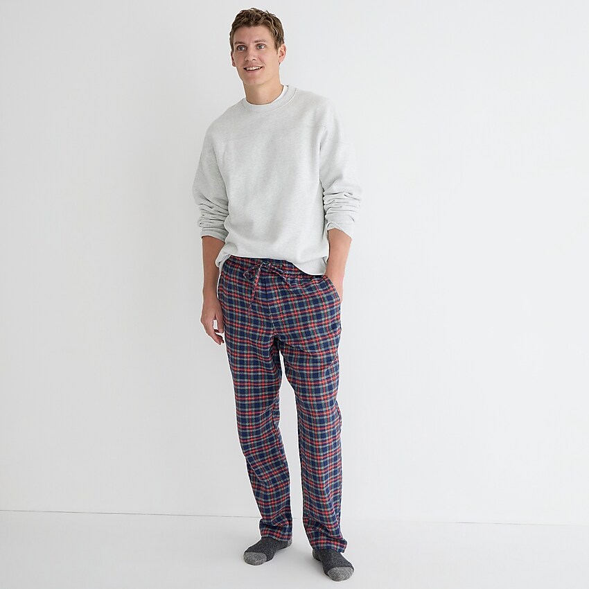 j.crew: flannel pajama pant for men, right side, view zoomed