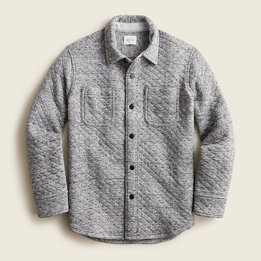 j.crew: boys' quilted knit shirt for boys, right side, view zoomed