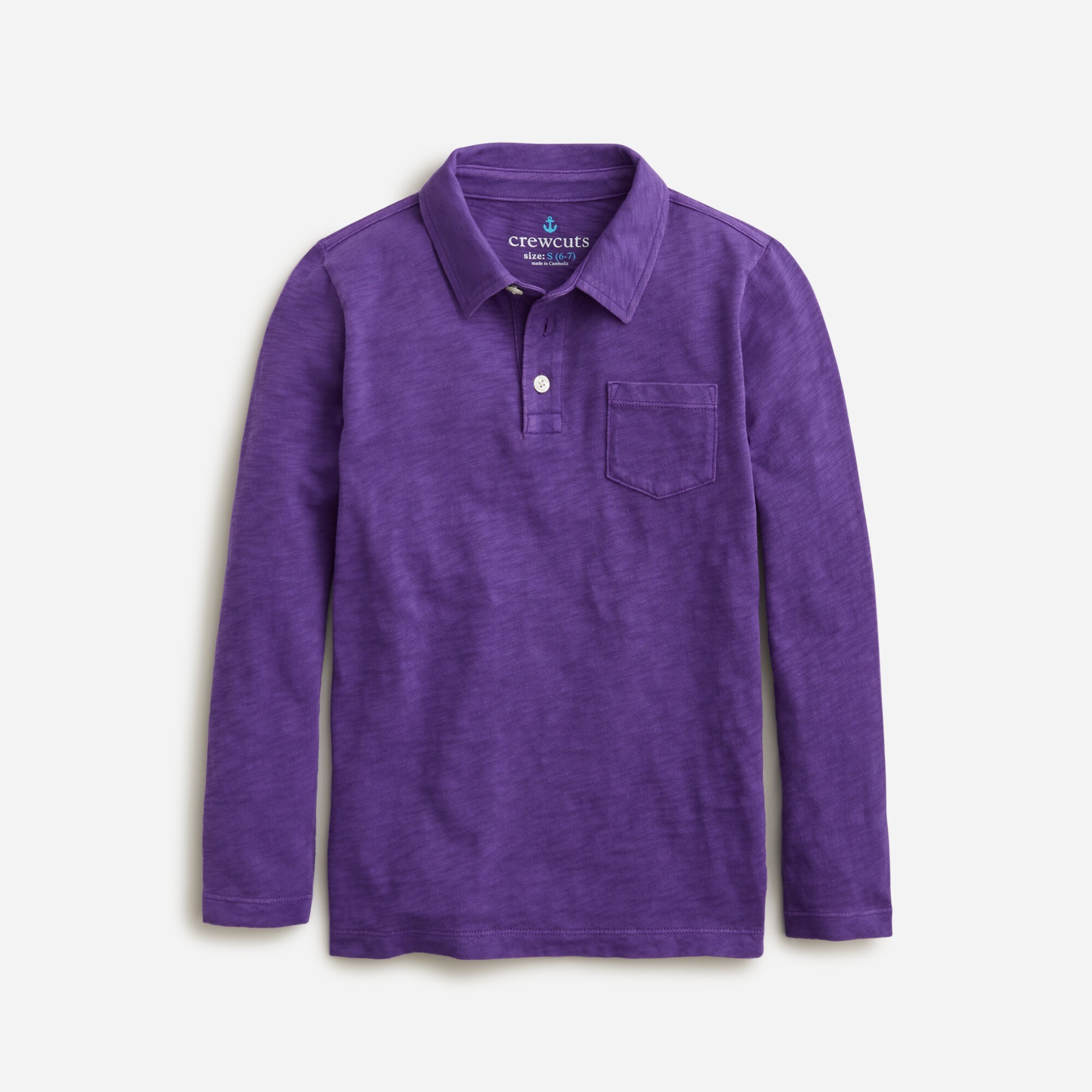 boys Kids' garment-dyed long-sleeve polo shirt