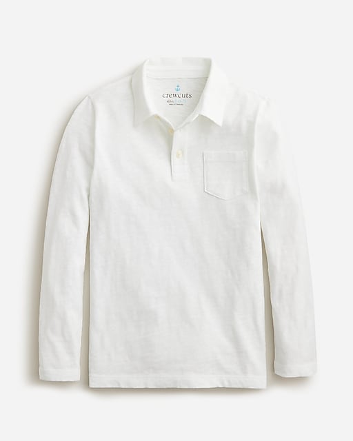 girls Kids' garment-dyed long-sleeve polo shirt