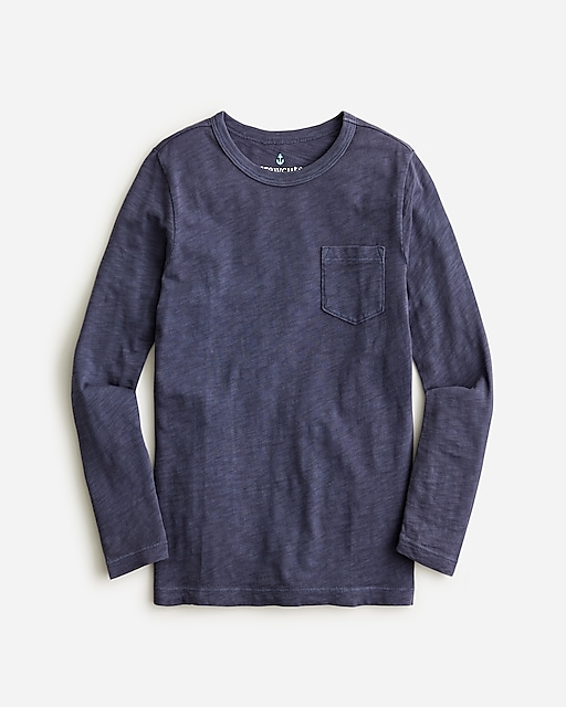 boys Kids' long-sleeve garment-dyed pocket T-shirt