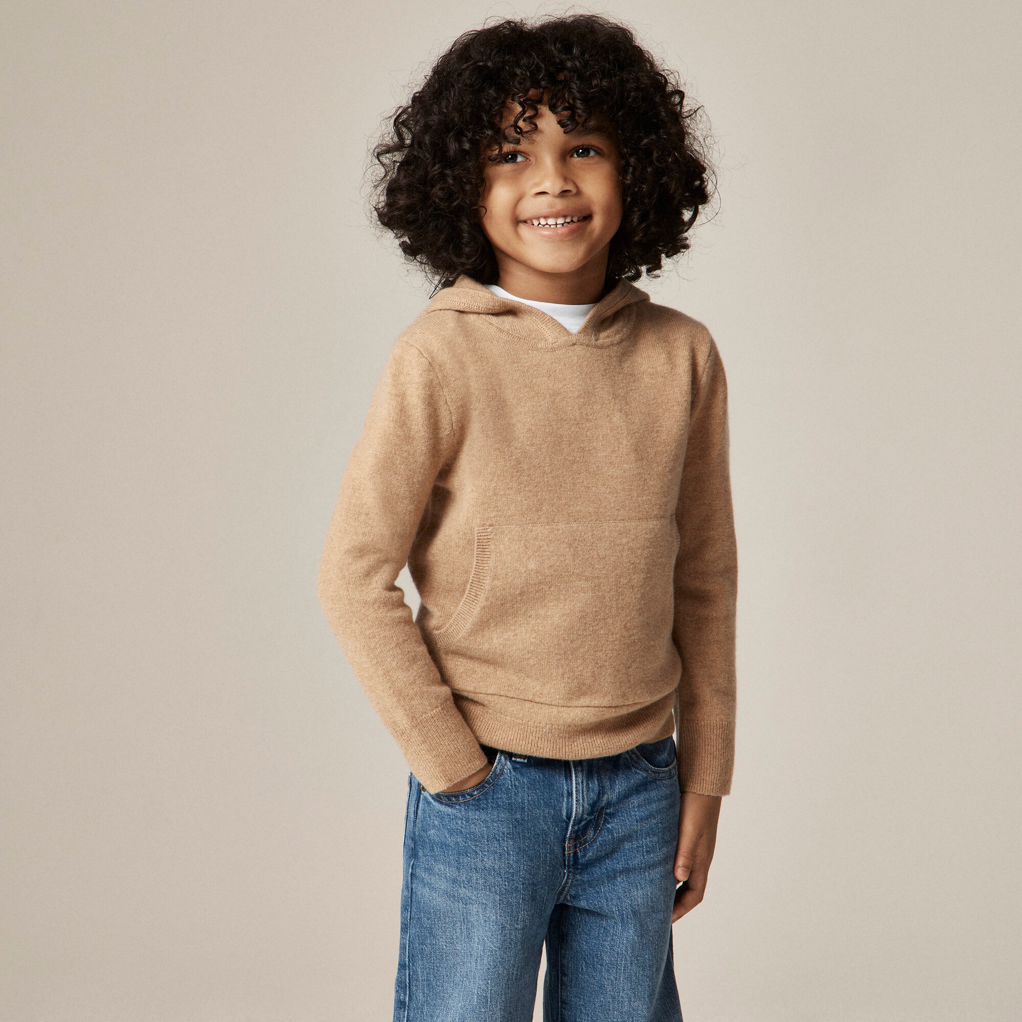 Kids' cashmere pullover hoodie