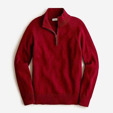 boys Boys' cotton-cashmere half-zip sweater