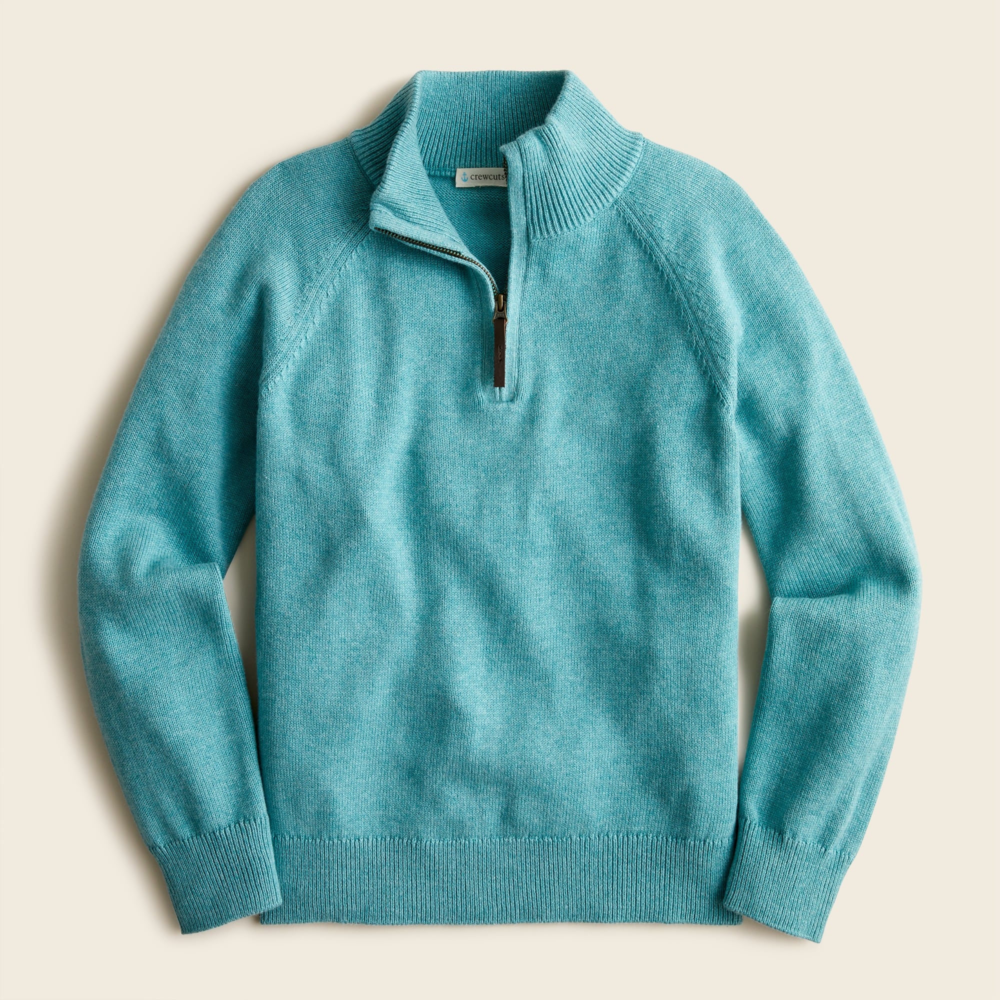 제이크루 보이즈 스웨터 J.crew Boys cotton-cashmere half-zip sweater,HTHR JADE
