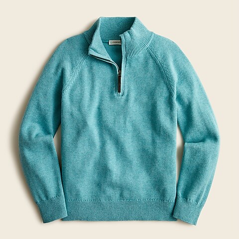 boys Boys' cotton-cashmere half-zip sweater