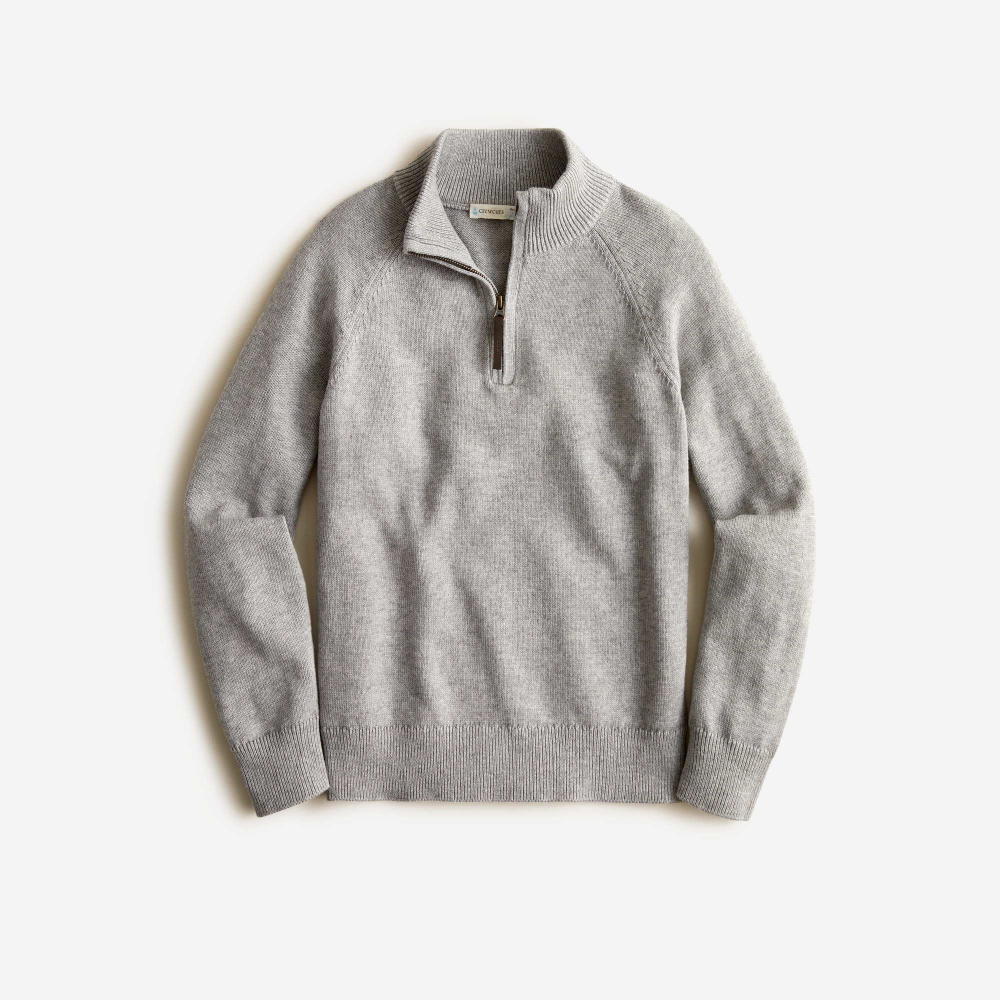 제이크루 보이즈 스웨터 J.crew Boys cotton-cashmere half-zip sweater,FLANNEL GREY