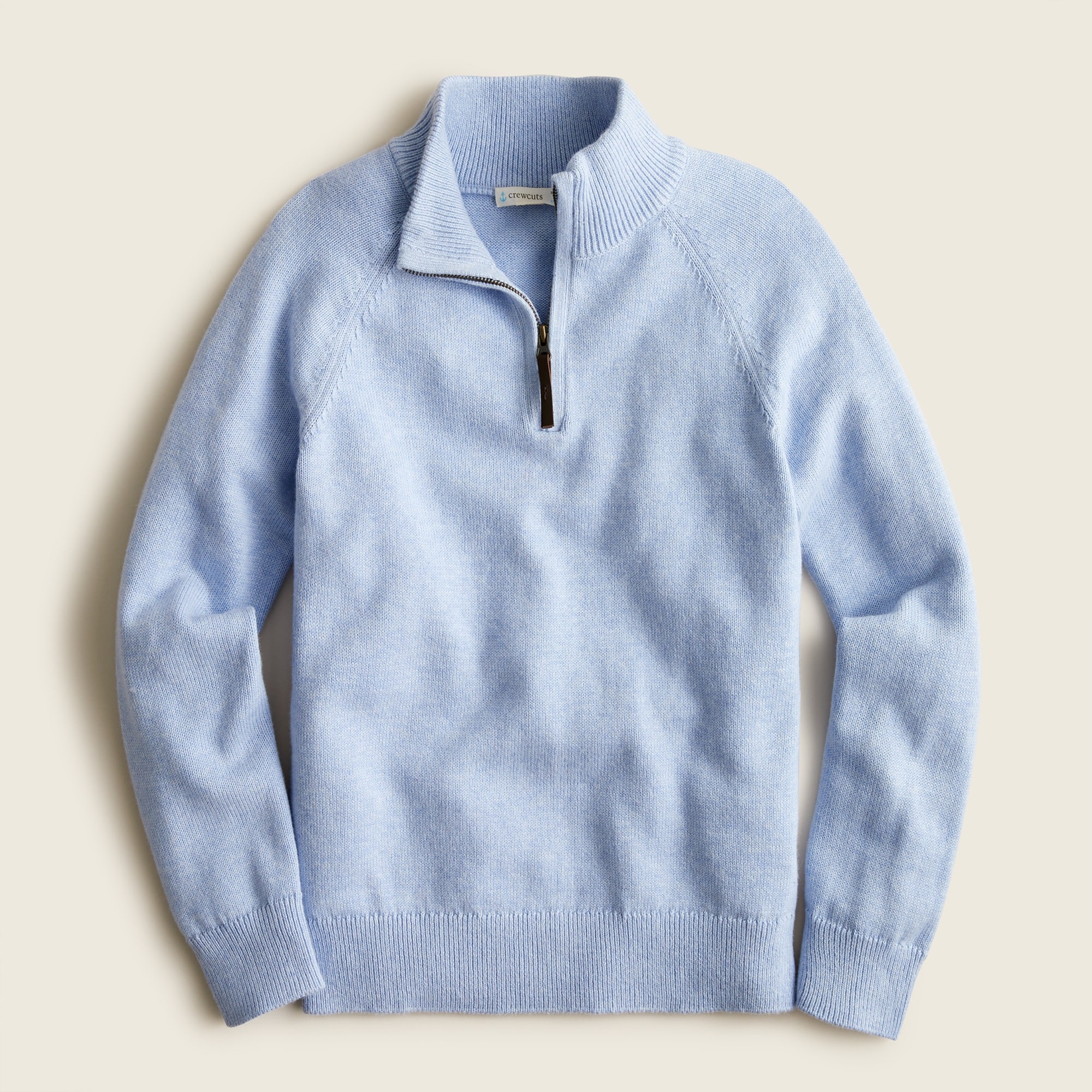 제이크루 보이즈 스웨터 J.crew Boys cotton-cashmere half-zip sweater,HTHR SKY