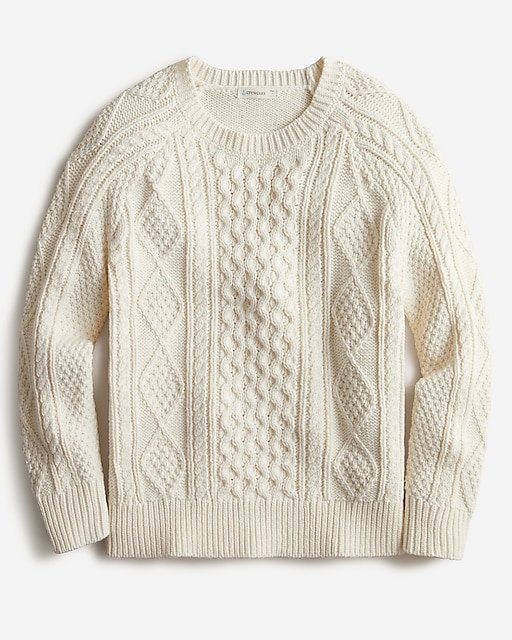 girls Boys' cable-knit fisherman sweater