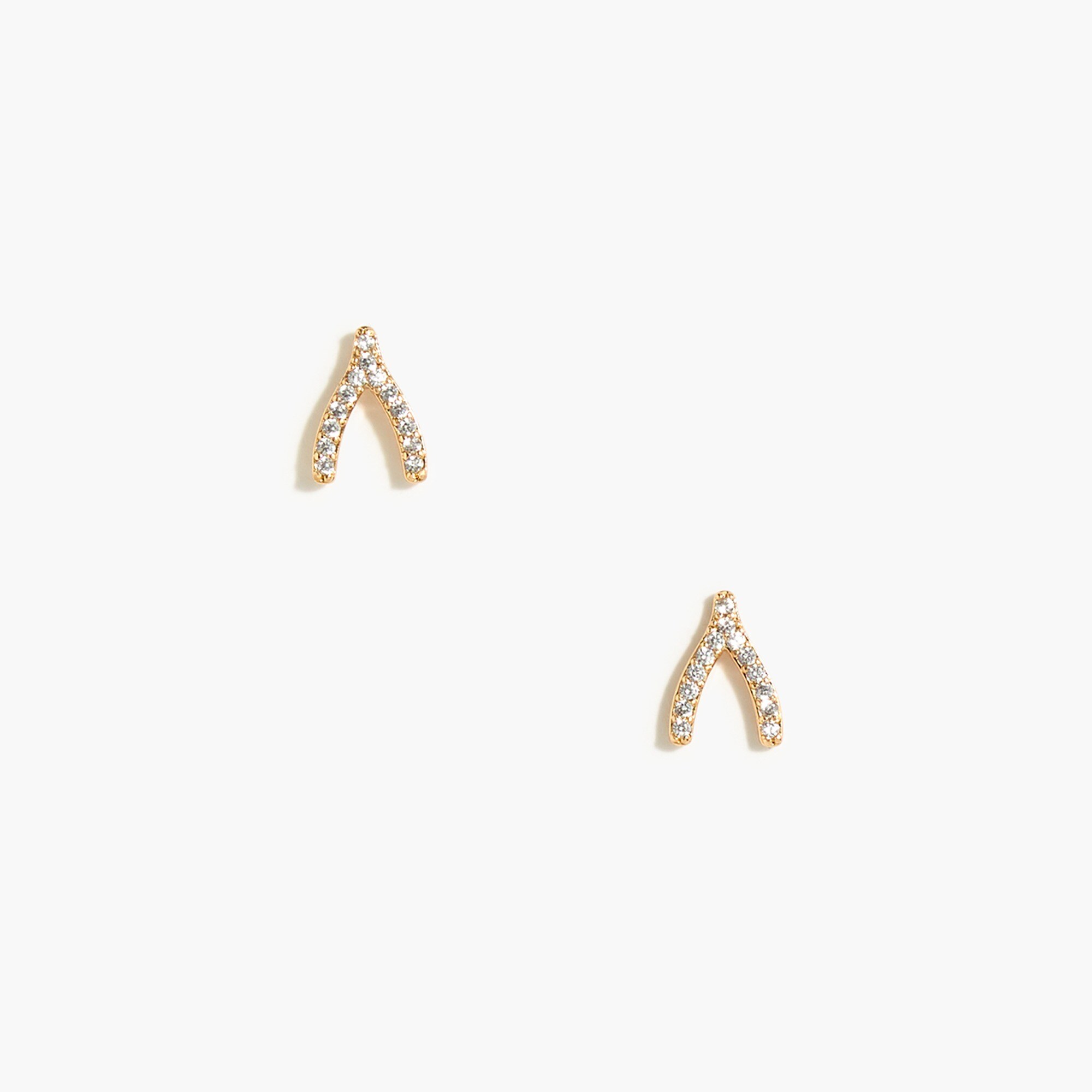 Pavé crystal wishbone stud earrings
