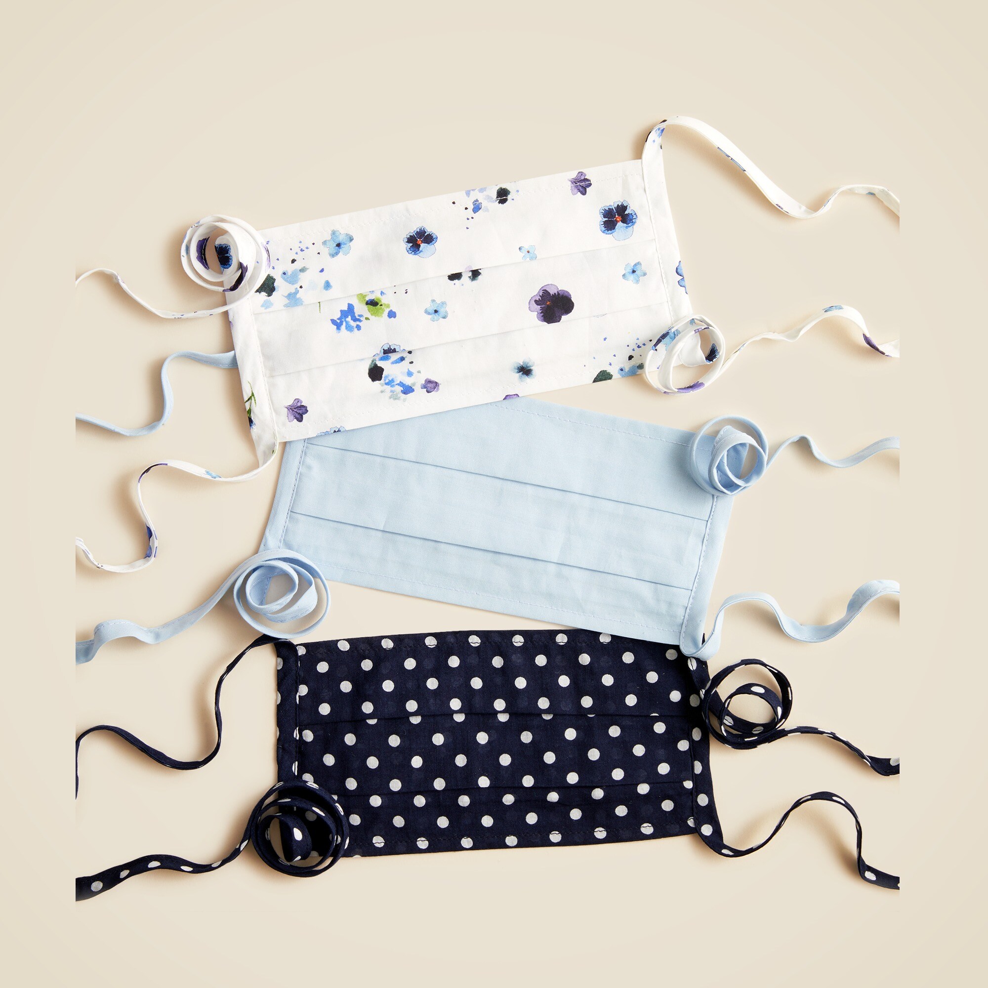 Three-pack Nonmedical Tie-back Face Masks For Women | J.Crew