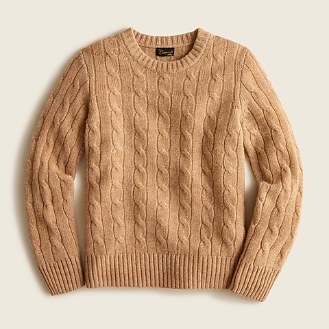 boys Boys' cable-knit cashmere crewneck sweater