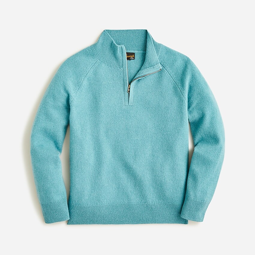 j.crew: boys' cashmere half-zip sweater for boys, right side, view zoomed