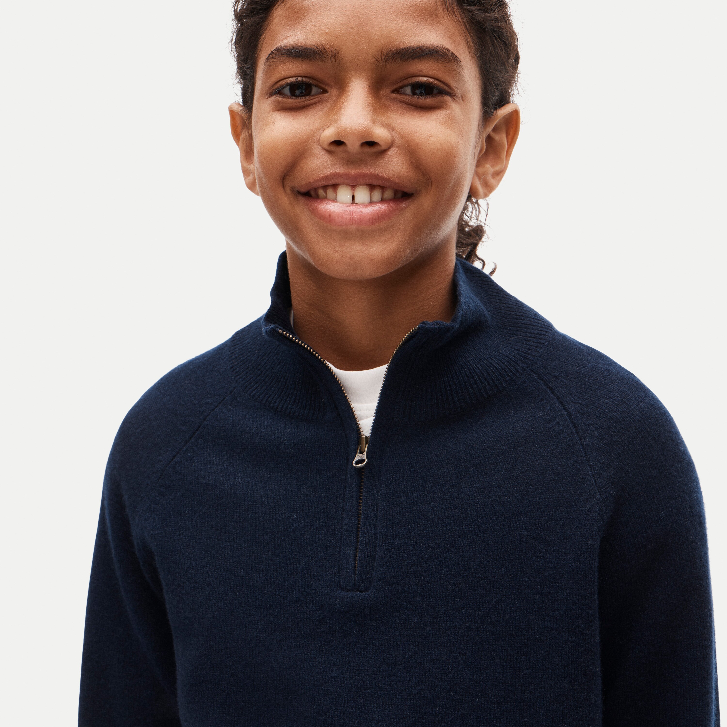 Kids' cashmere quarter-zip sweater