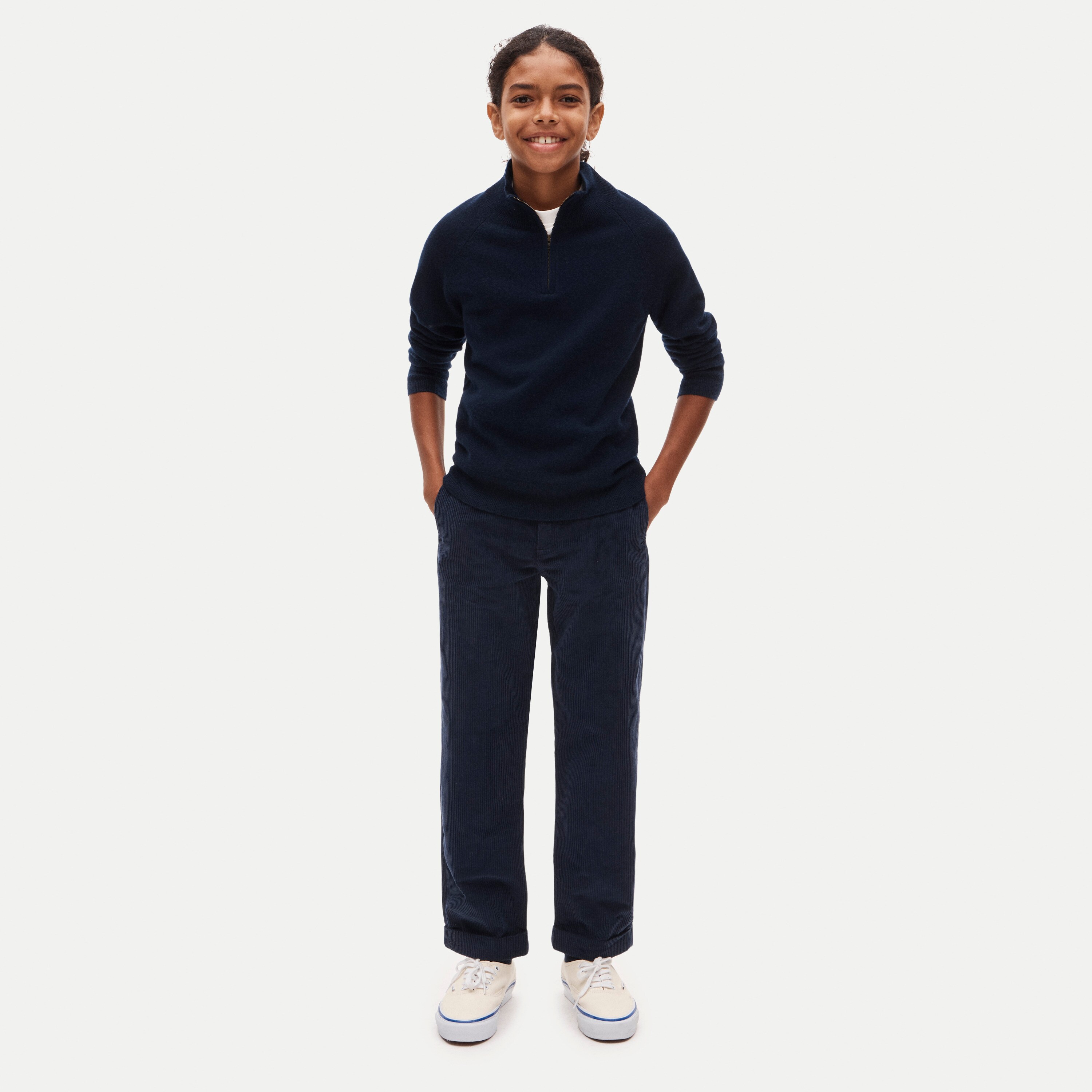 Kids' cashmere quarter-zip sweater